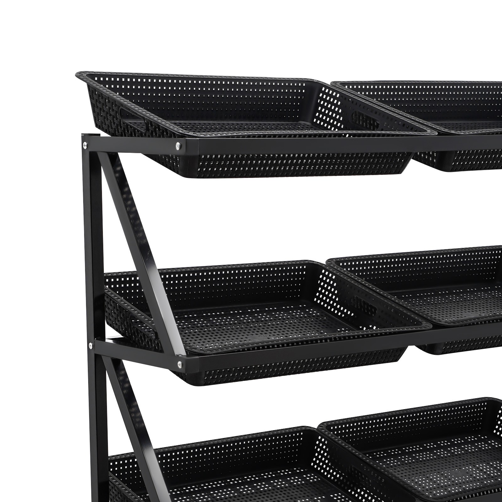 Market Retail Display Rack Shelf Merchandiser Fruit Vegetable Snack Basket 5Tier