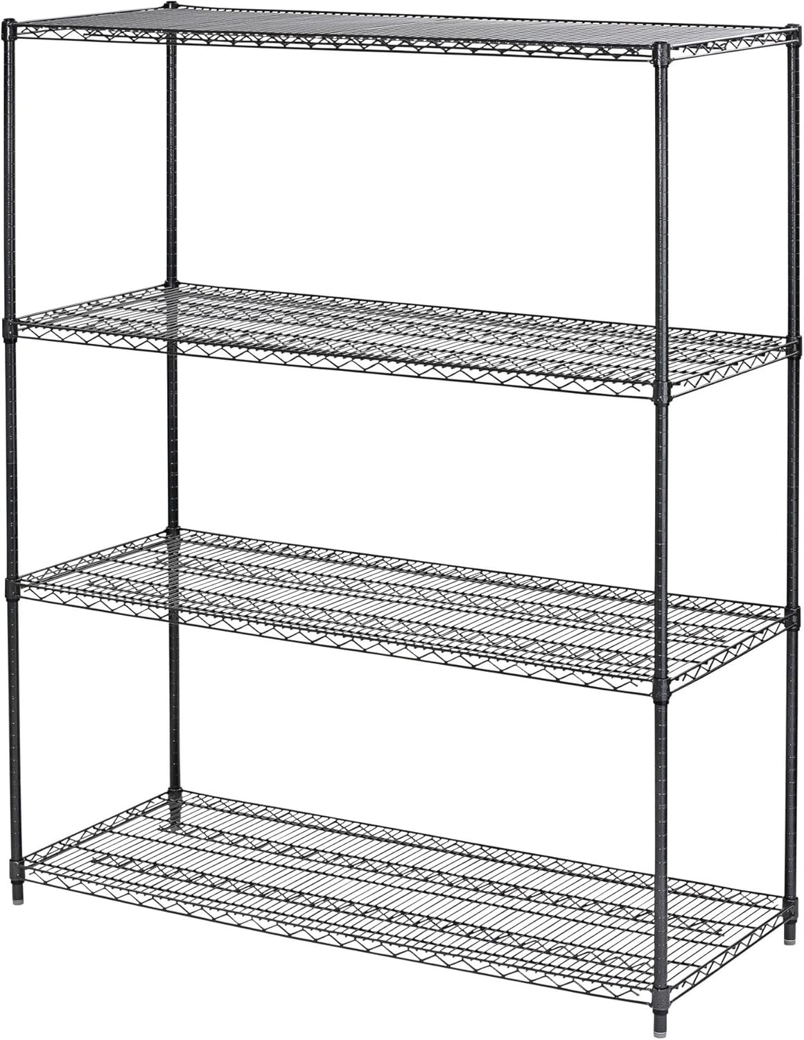 ALE 4-Shelf Wire Shelving Starter Kit, 60x24x72, Black Anthracite