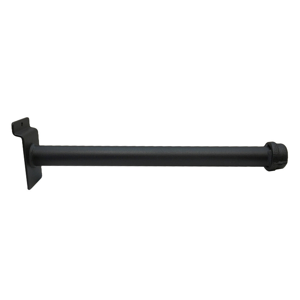 12″ Black Slatwall Pipe Straight Faceout Hook Shelf Support Pipe Line Rack 6 PC