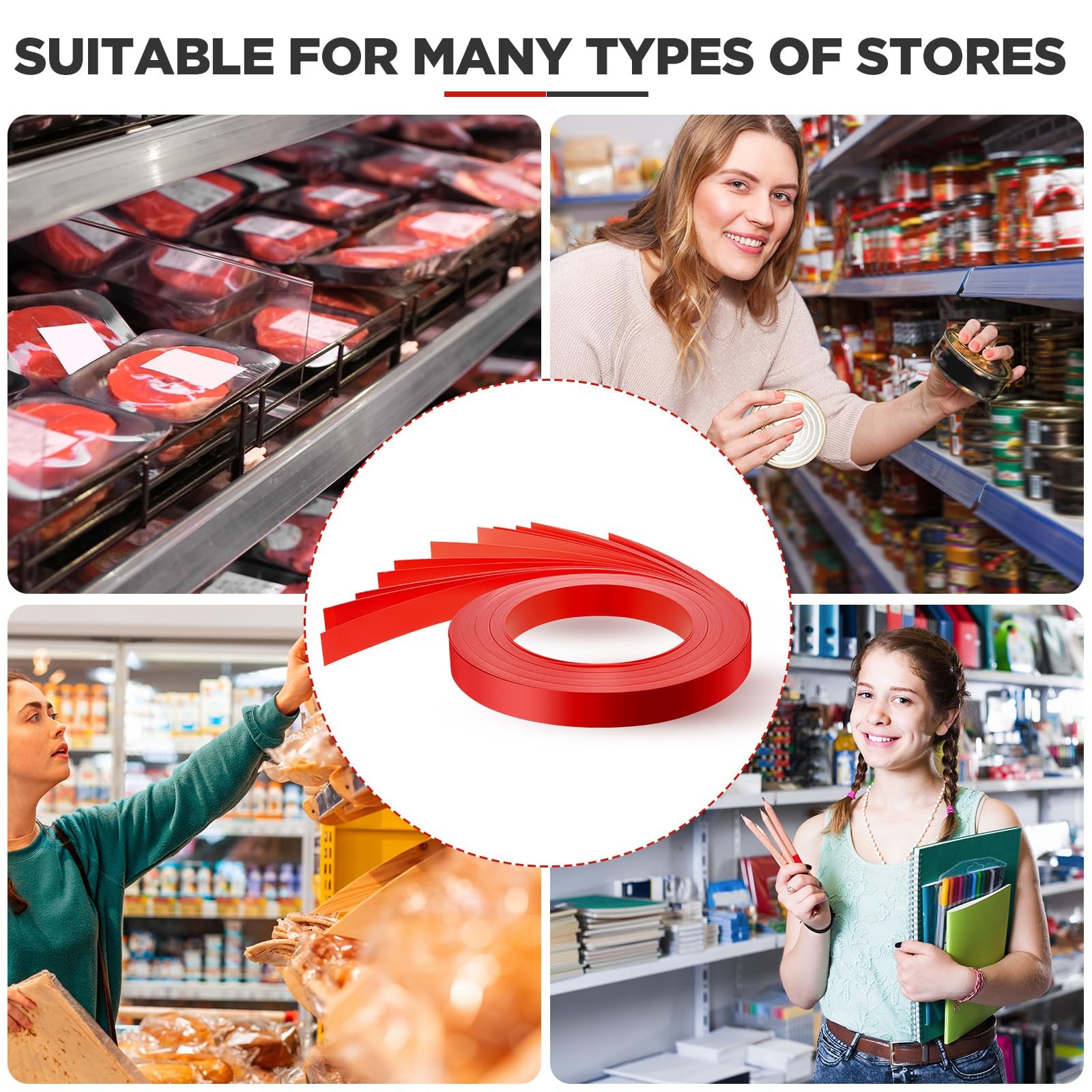 Frienda 100x Red Gondola Shelf Inserts 48″ C Channel