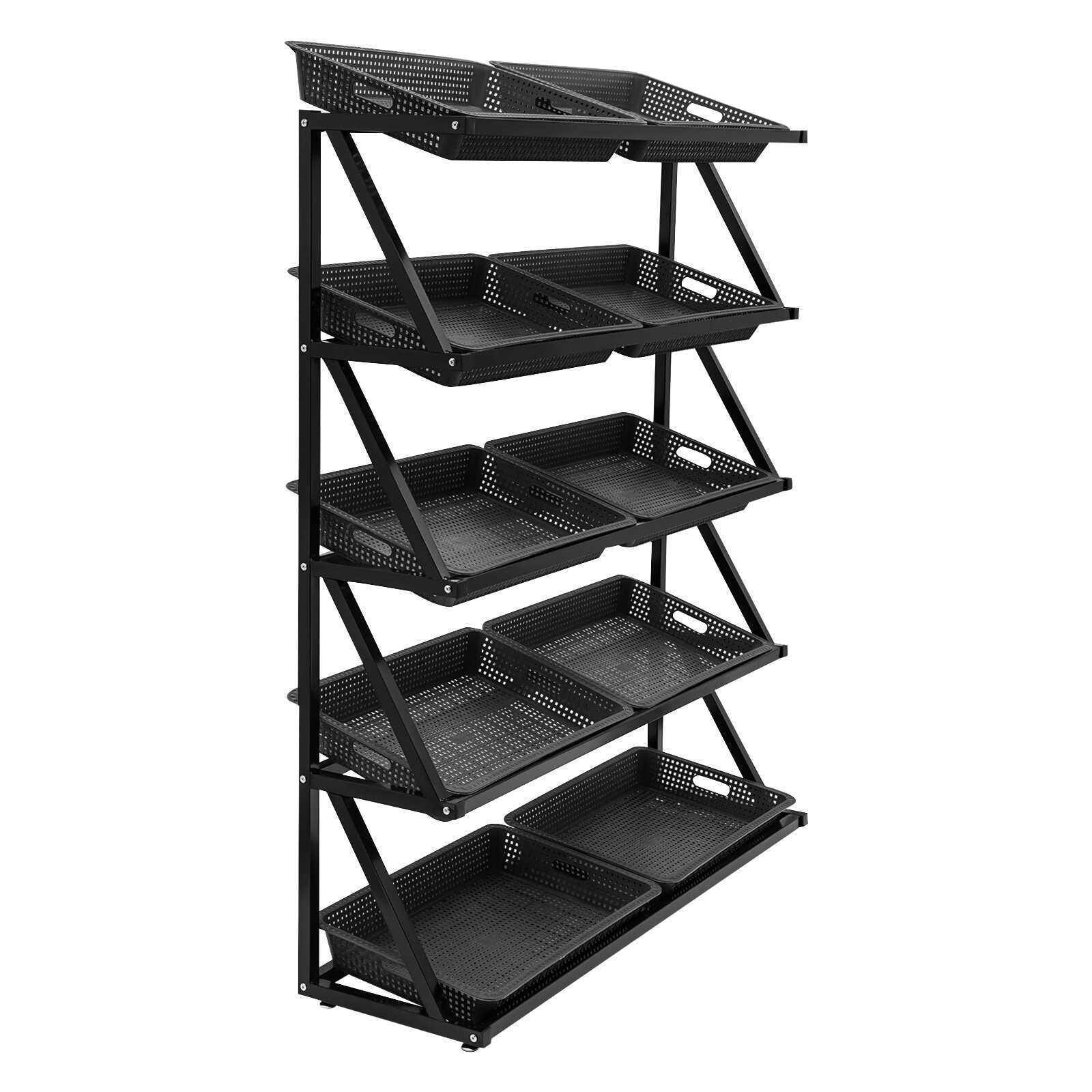 Market Retail Display Rack Shelf Merchandiser Fruit Vegetable Snack 10pcs Basket