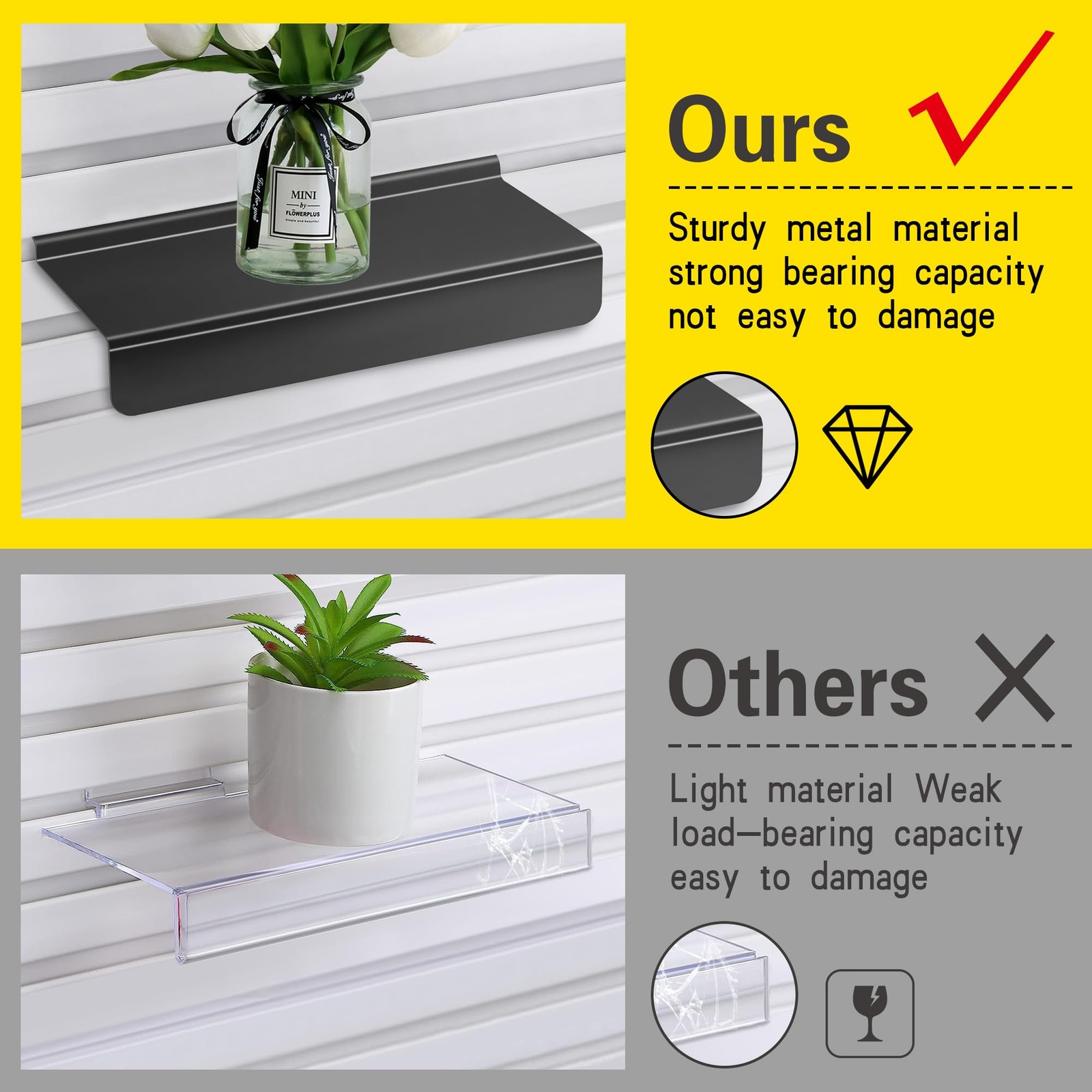 Slatwall Shelves, Slatwall Panel Accessories, Floating Slat Wall Shelf Shelve…