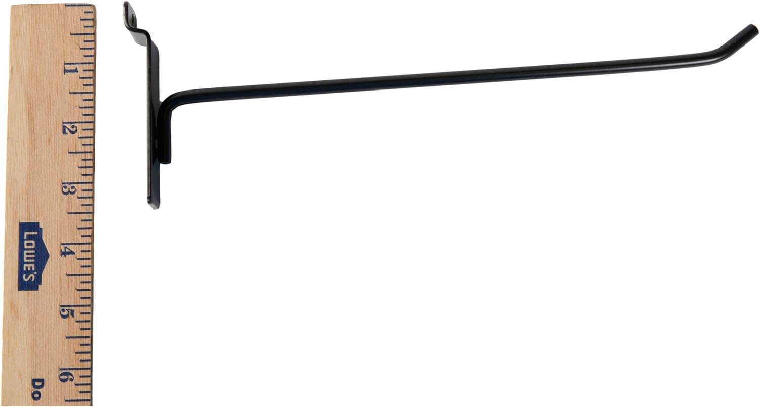 50 Black 10″ Slatwall Peg Hooks Slat Wall Retail Display 6mm Diameter Tubing