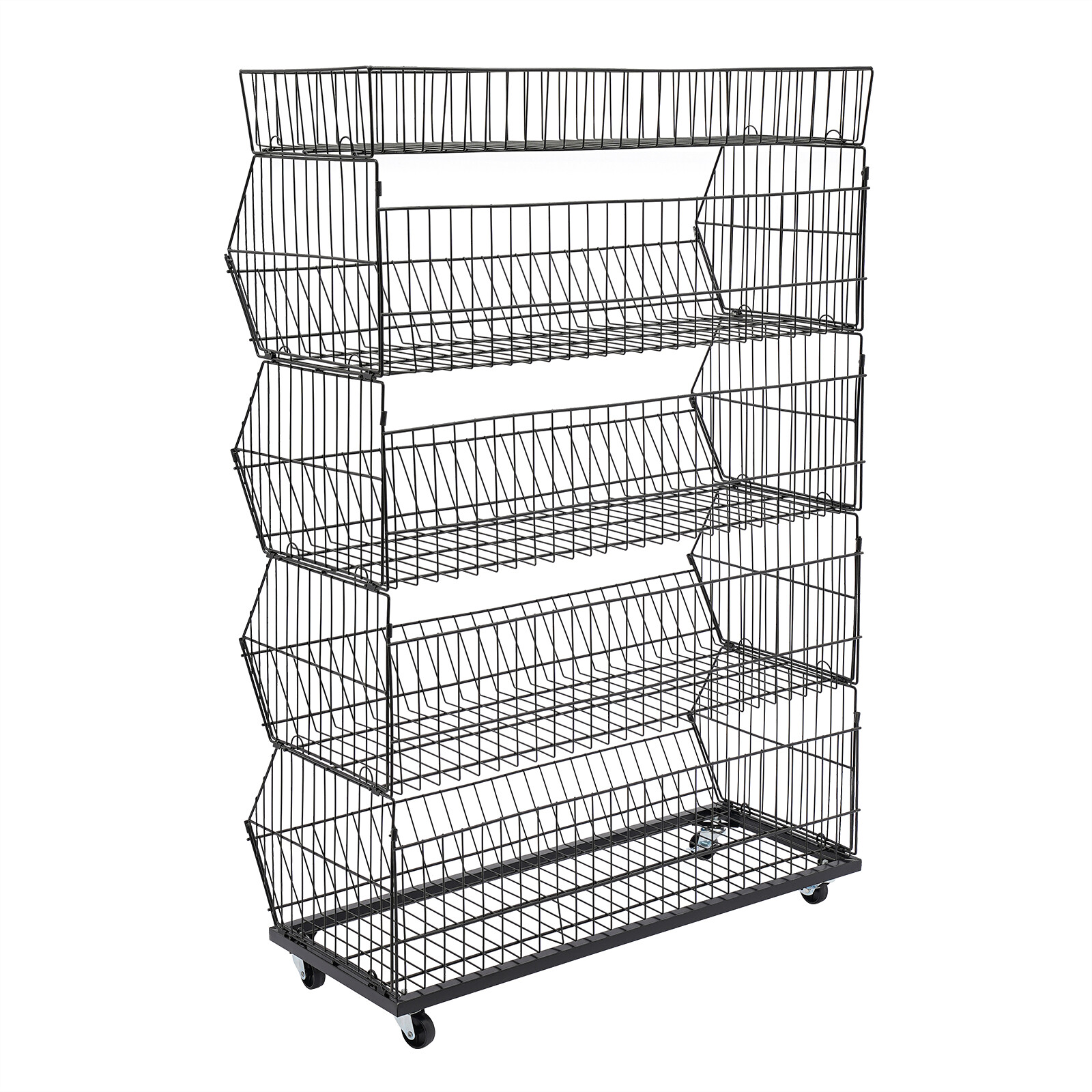 5 Tier Wire Grid Retail Display Shelf Merchandise Display Rack Stand 90*43*136cm