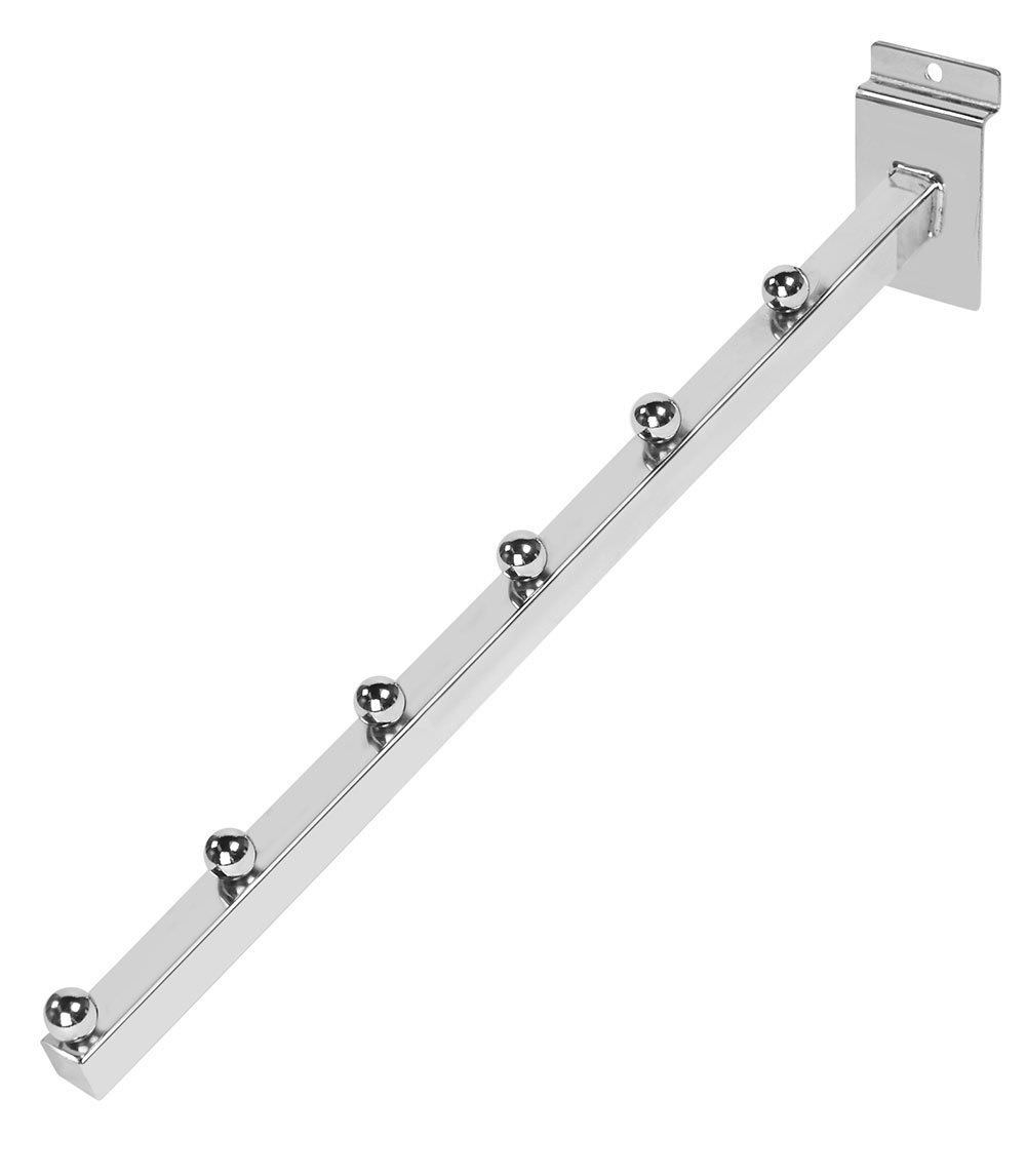 Set of 24 Waterfall Faceout 6 Ball Slatwall Slat Grid Chrome Square Tube