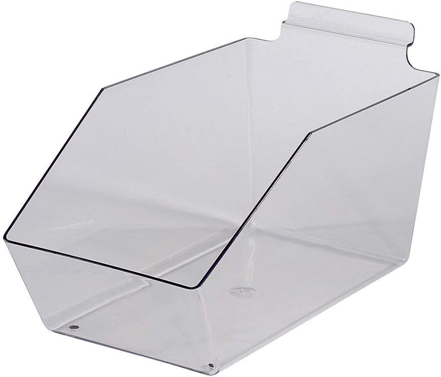 Dump Bins For Slatwall Clear Set of 10 Plastic Slat Wall Display 6” x 11 ½” x 5
