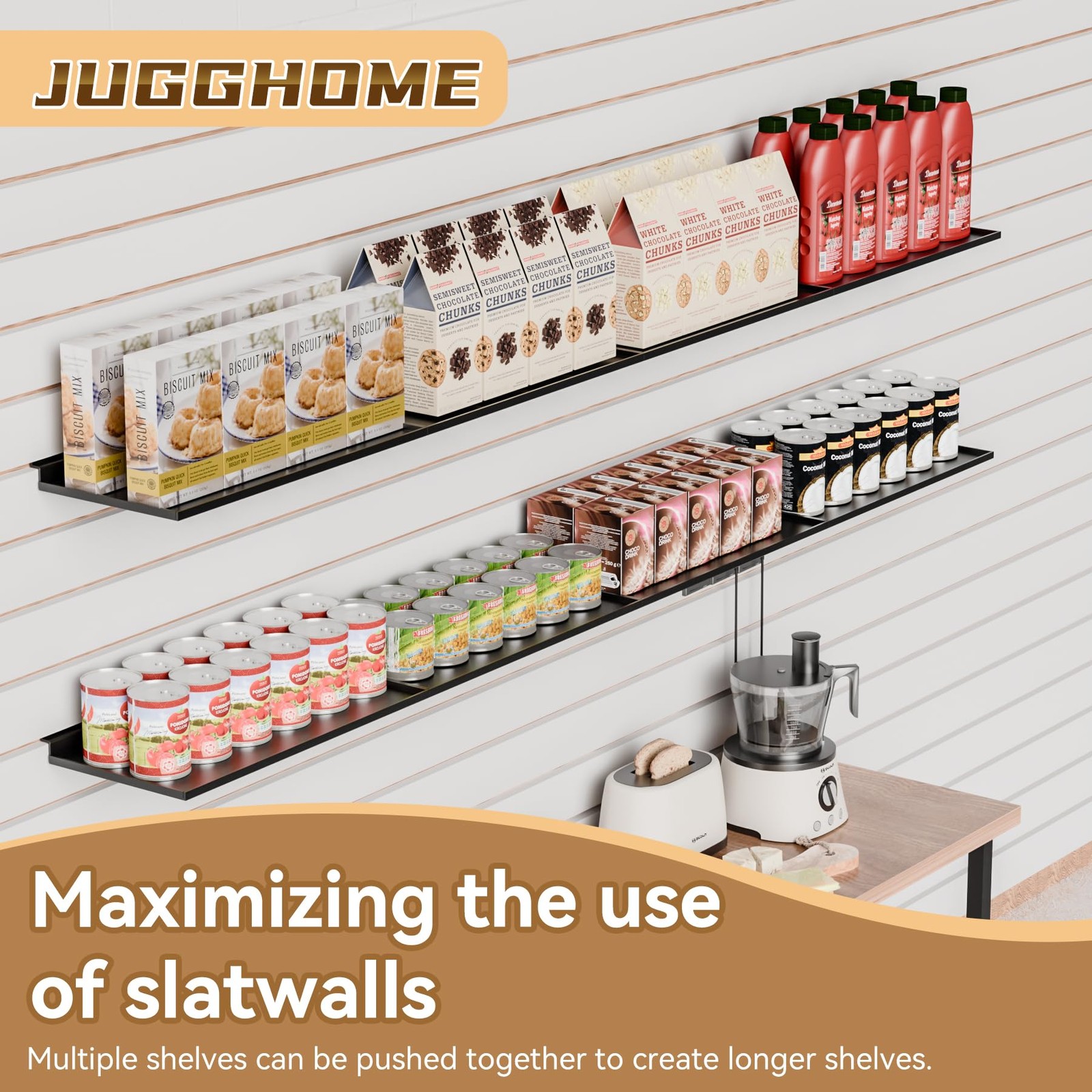 1 Pack Slatwall Shelves,17X8 Inch Large Slat Wall Shelves,Heavy Duty Slatwall…