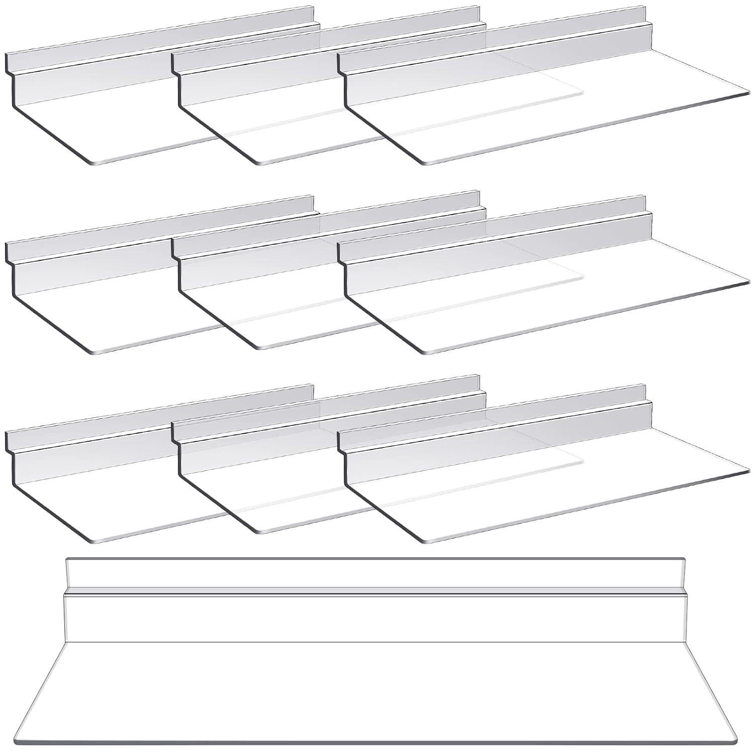 10 Pack 4 X 10 Inch Slatwall Shelves Hanging Accessories Clear Slatwall Shelf Pl
