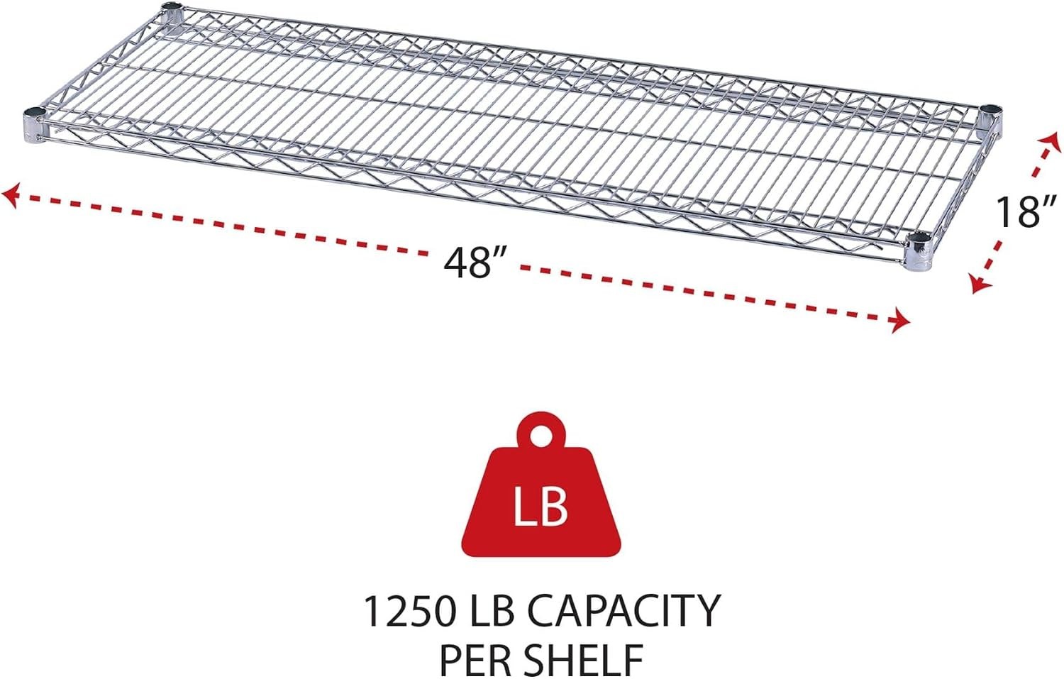 ALE Industrial Wire Shelving Extra Wire Shelves 48w x 18d Silver (Case of 2