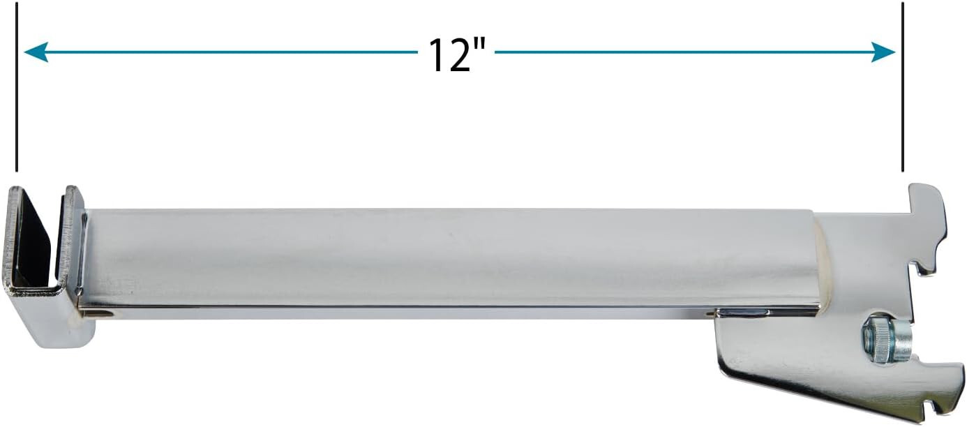 Lot of 4 12″ Chrome Dimensional Hangrail Bracket Out Rigger 1″ Slots