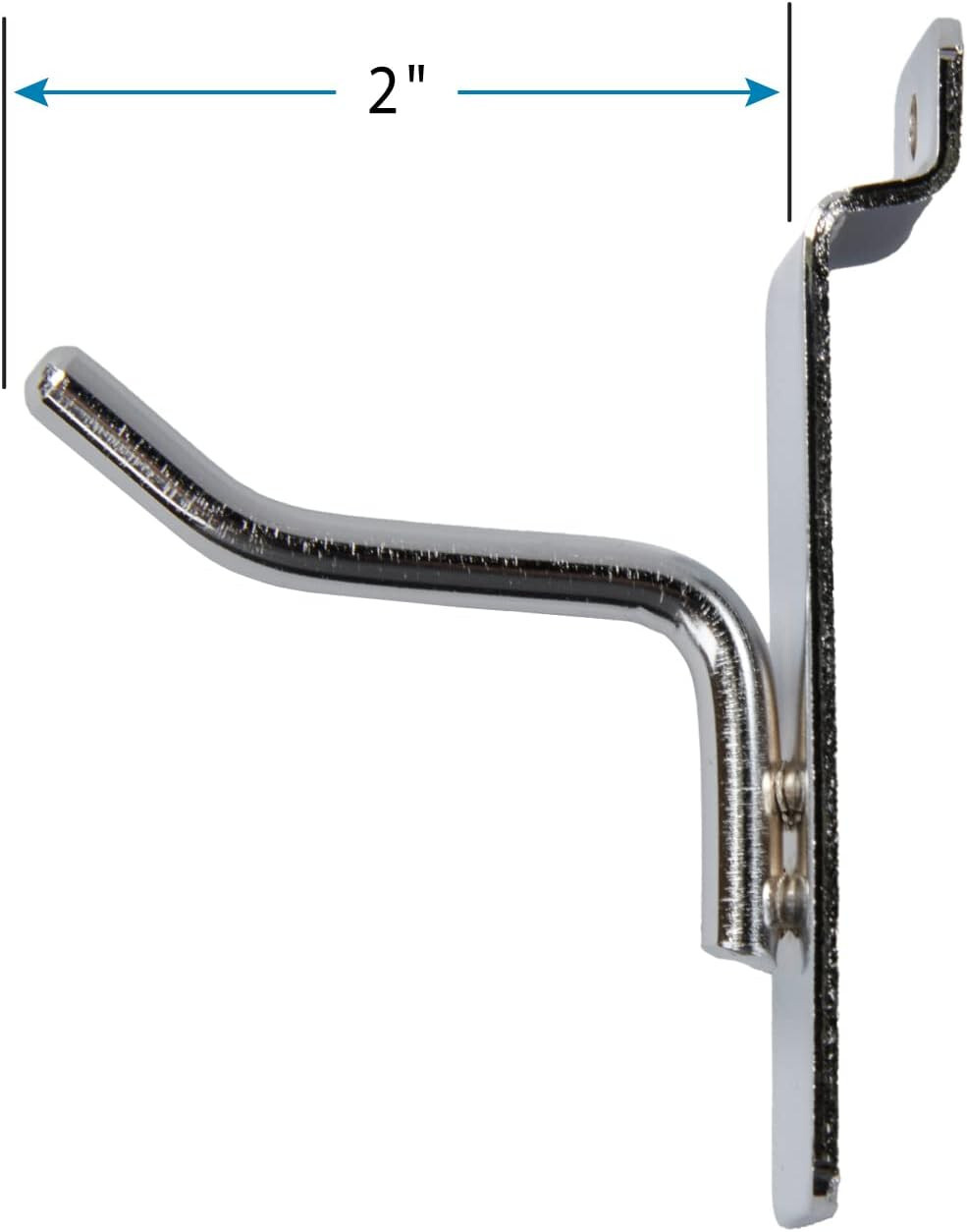100 Chrome 2″ Slatwall Metal Peg Hooks Slat Wall Display 6mm Diameter Tubing