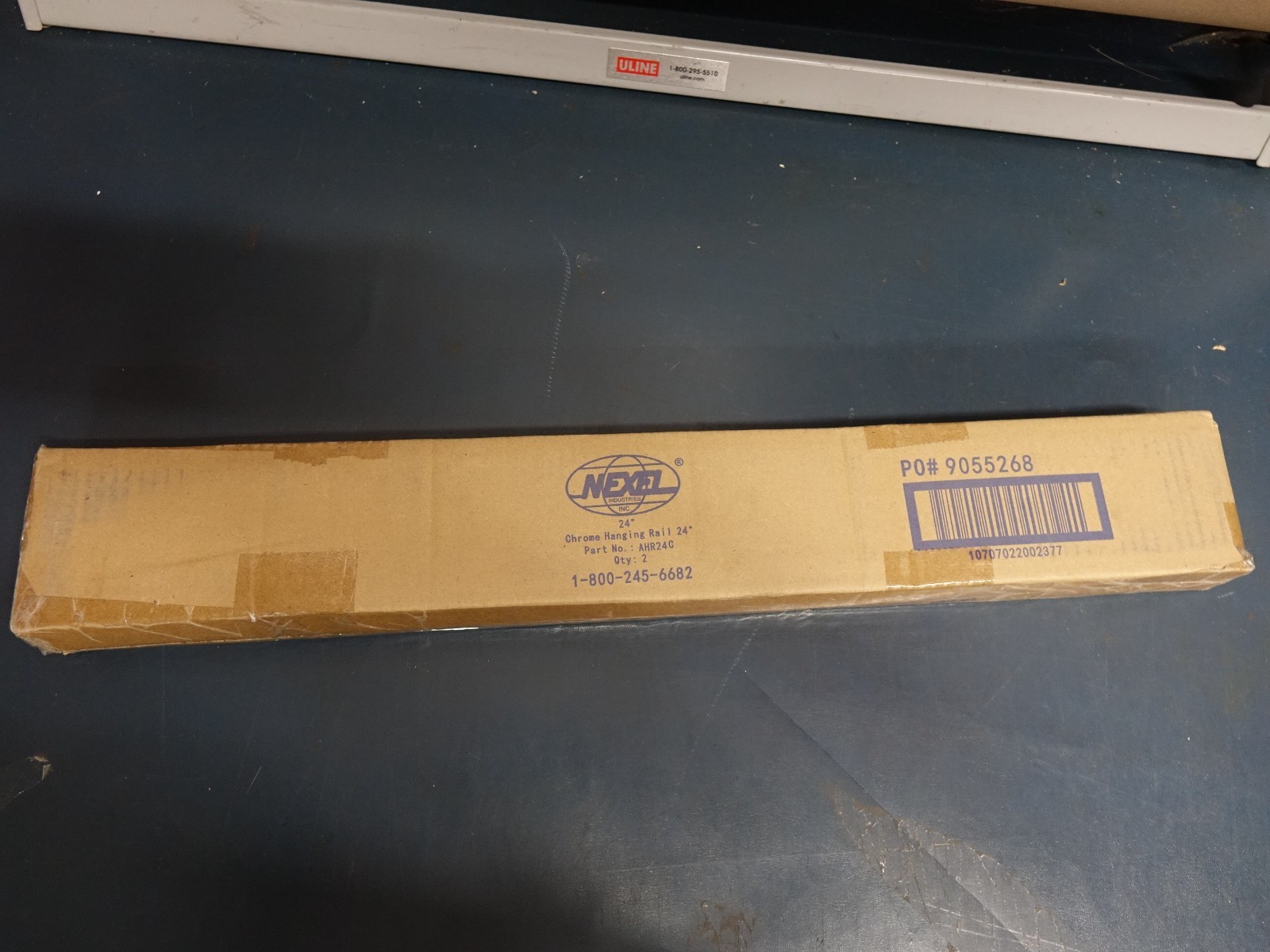 (LOT OF 2 ) NEXEL AHR24C CHROME HANGING RAIL 24″W SILVER 100 Lbs Capacity