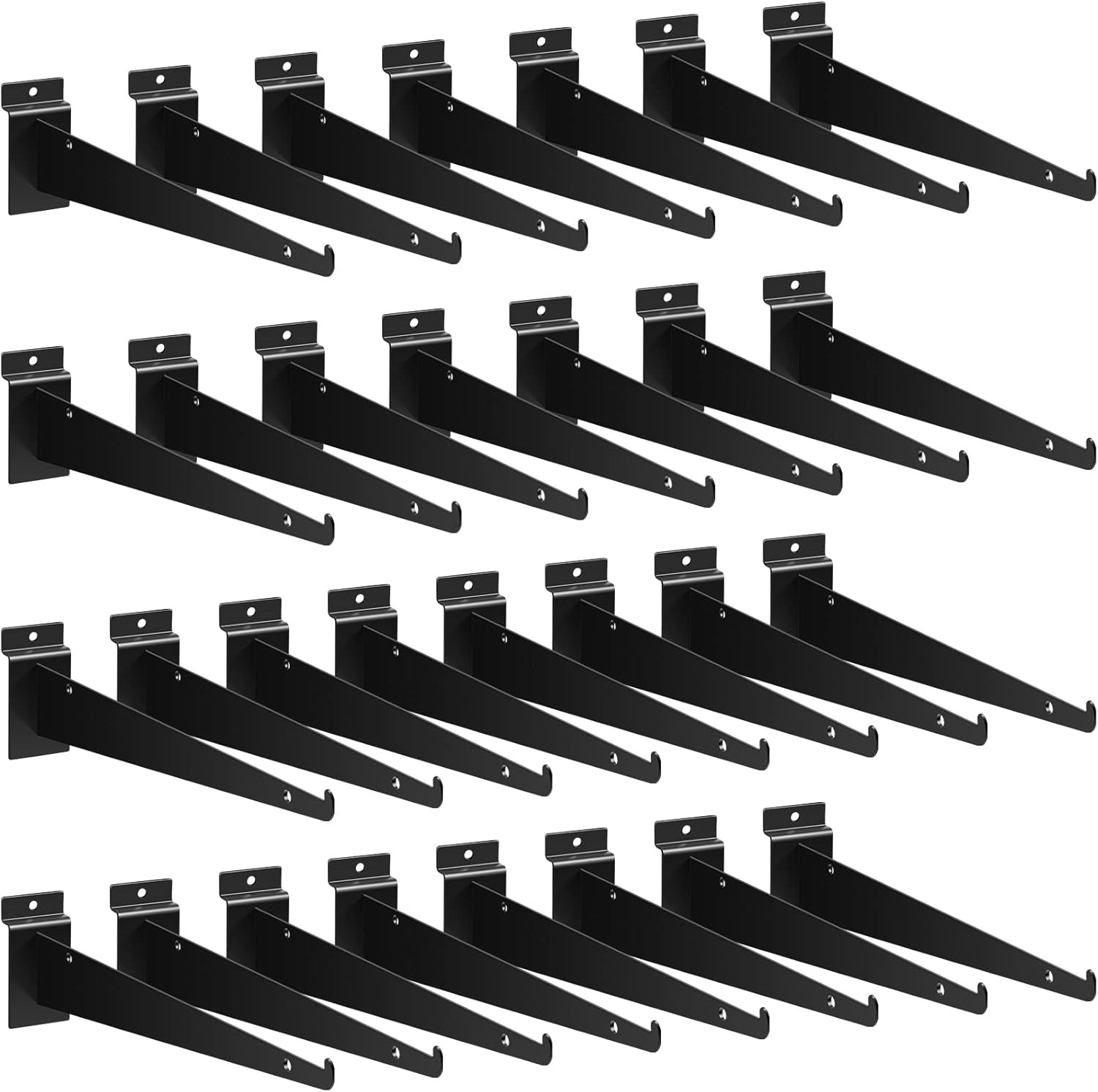12″ Slatwall Shelf Bracket with Lip Heavy Duty Slat Wall Brackets Bulk Floati…