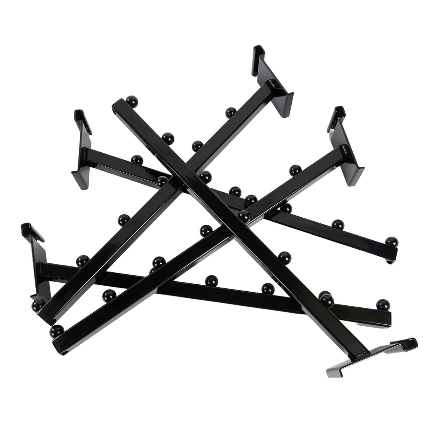 Set of 5 Wire Grid 6-Ball Waterfall Black Faceout for Grid Wall Retail Display