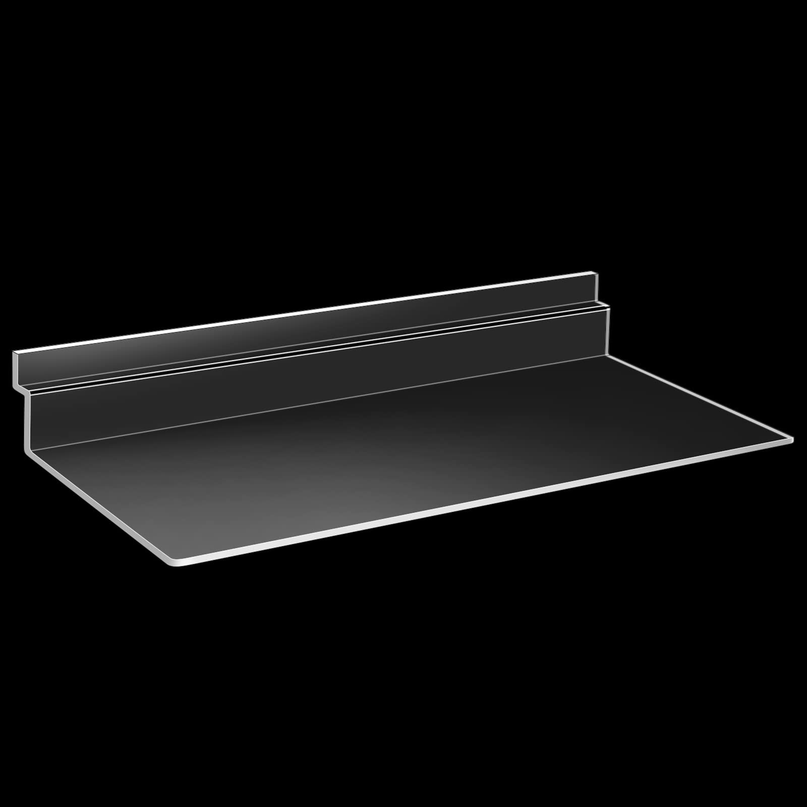 Kathfly 4 Pack 4 x 10 Inch Slatwall Shelves 10.2 x 4 x 1.96 inches, Clear