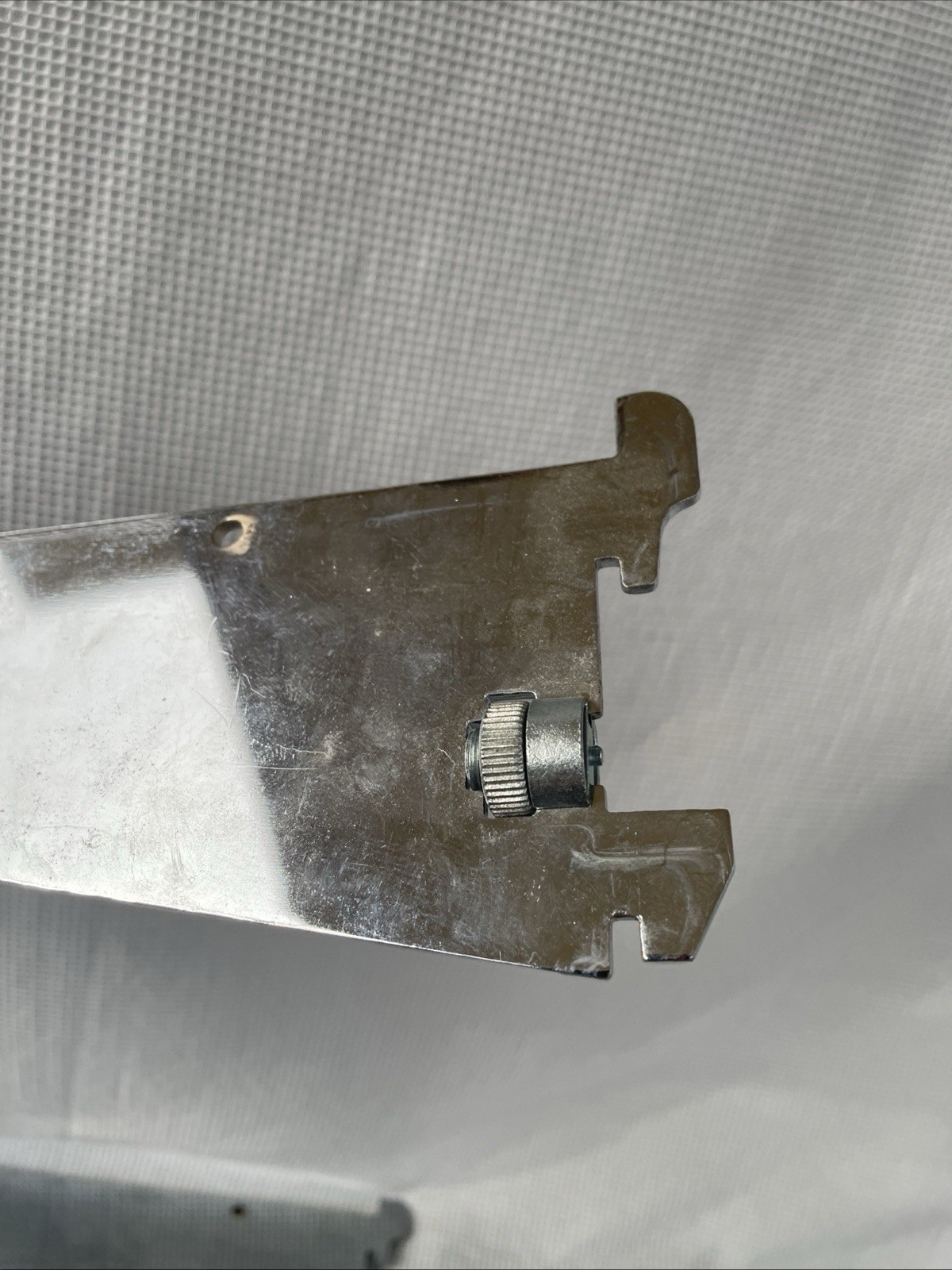 Single Slotted 14” Chrome Shelf Fixture Brackets Lot Of 9 W/Locking Nut/Screw