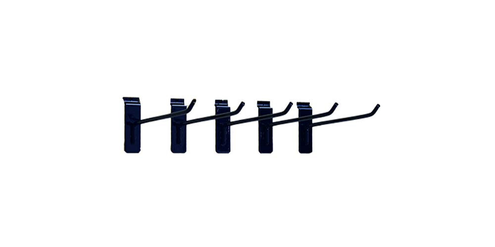 50 Black 8″ Slatwall Peg Metal Hooks Slat Wall Display Faceouts Peg Slat Wall