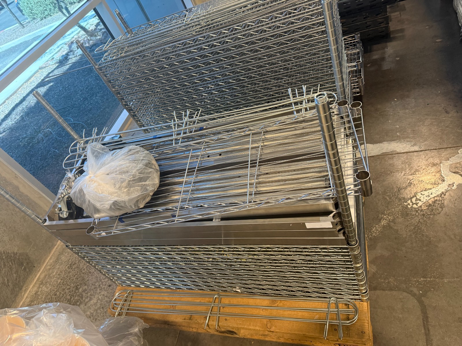 FDW 18x45x82 inch Wire Shelving Unit with Wheels 18D x 45W x 82H in, Chrome
