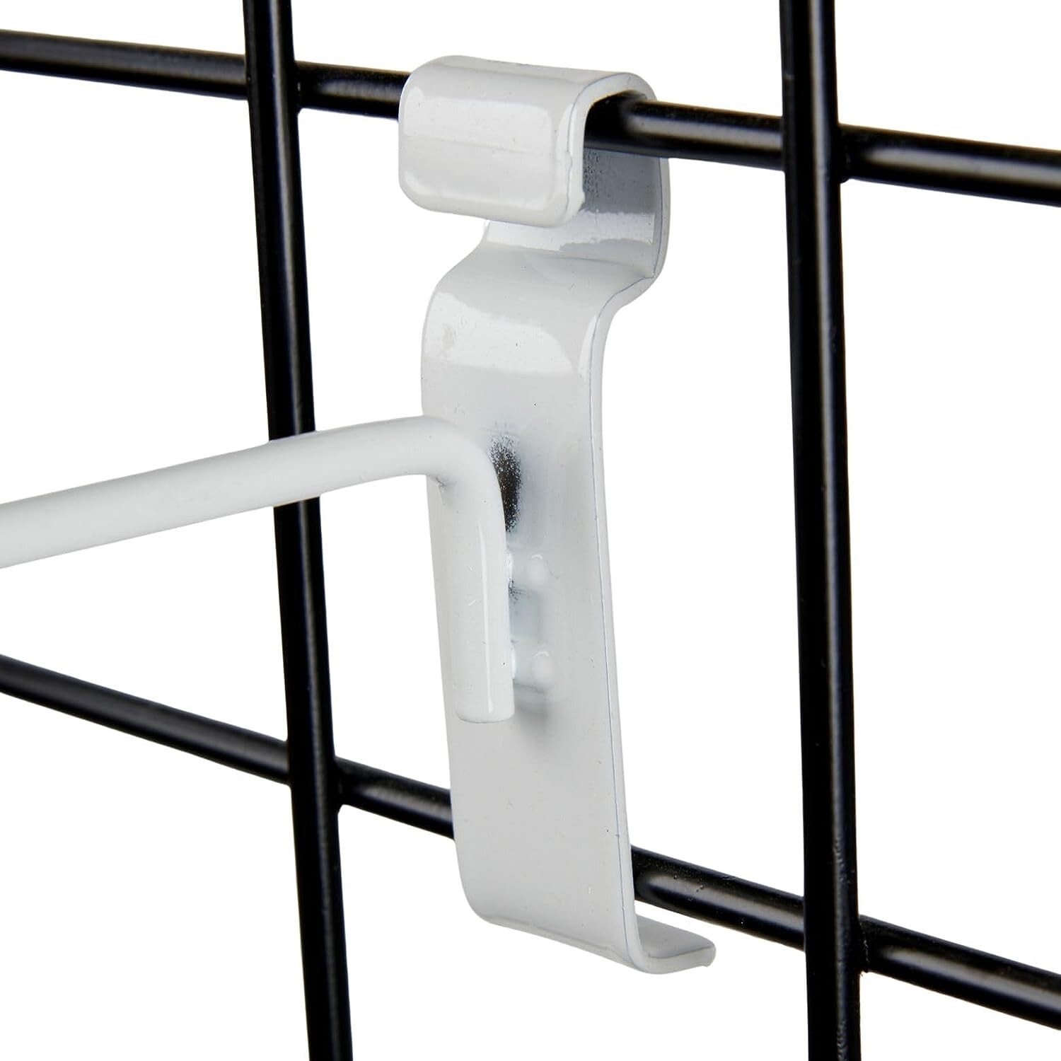 Lot of 100 Wire Grid Hooks 8″ White Hook Peg Gridwall 6mm Tubing 3″ OC Display