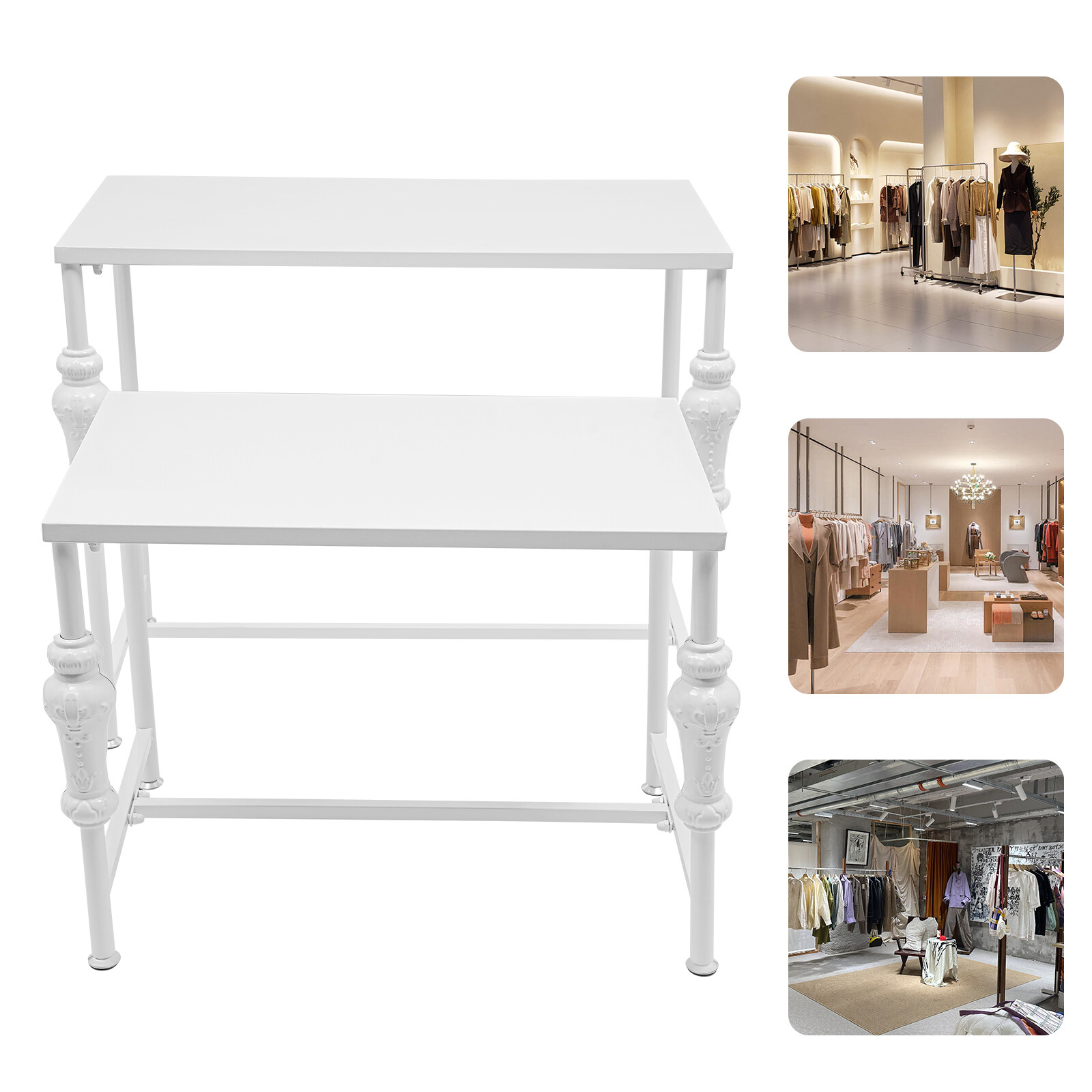 Industrial Retail Table Display Stand Bag Display Rack Shoes Rack Shelves