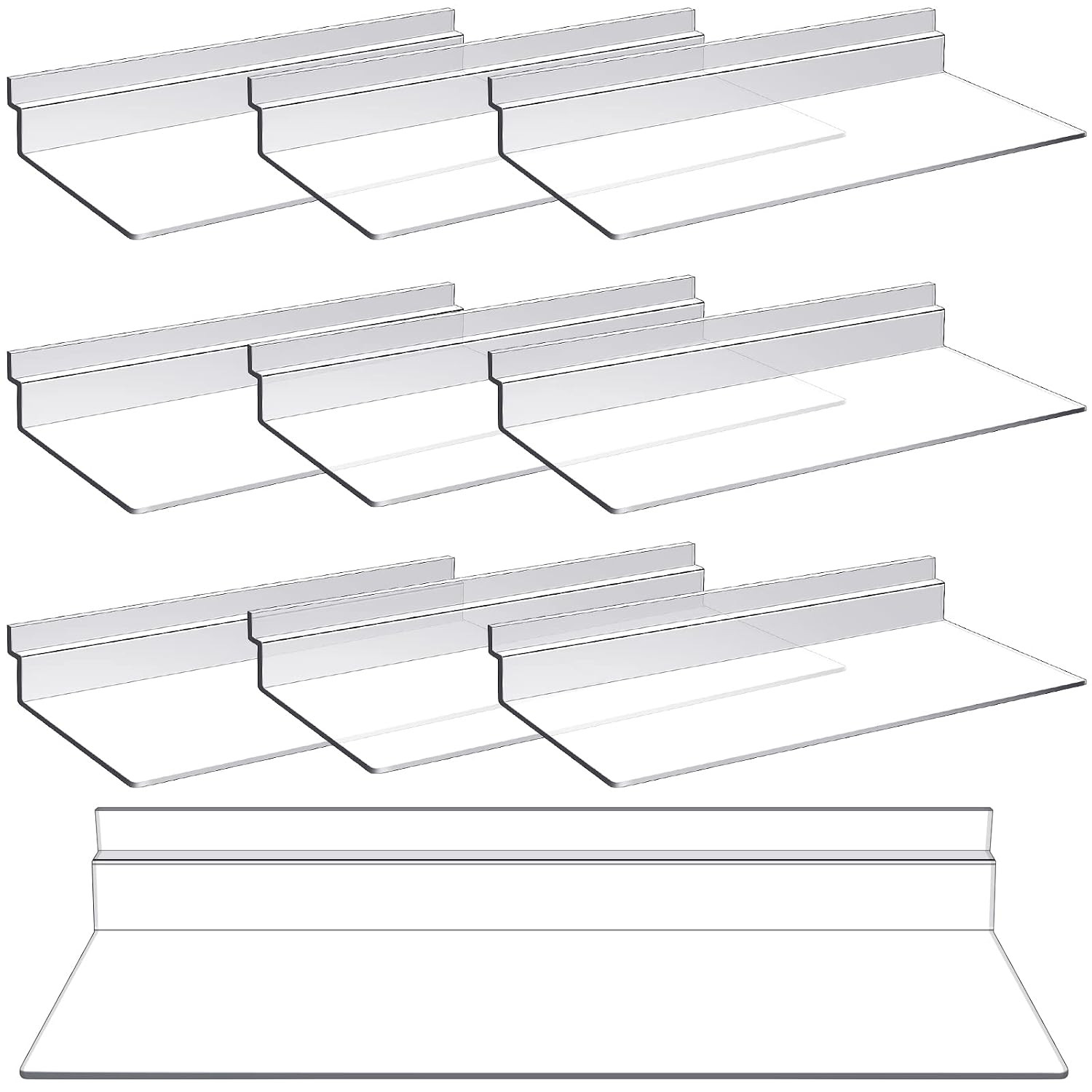 10 Pack 4 X 10 Inch Slatwall Shelves Hanging Accessories Clear Slatwall Shelf Pl