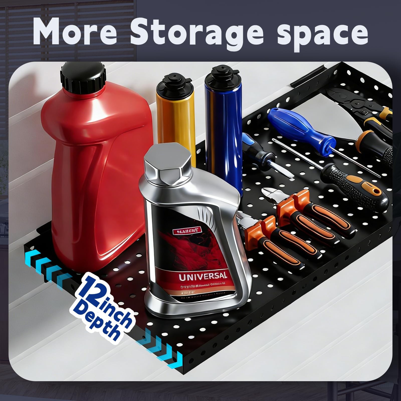 Durable 24×12 Inch Steel Slatwall Shelves for Garage & Retail Storage (2-Pack)