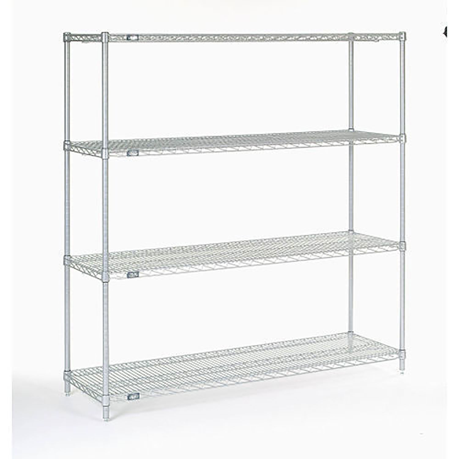 Nexel 4 Tier Chrome Wire Shelving Starter Unit 48″W x 12″D x 63″H