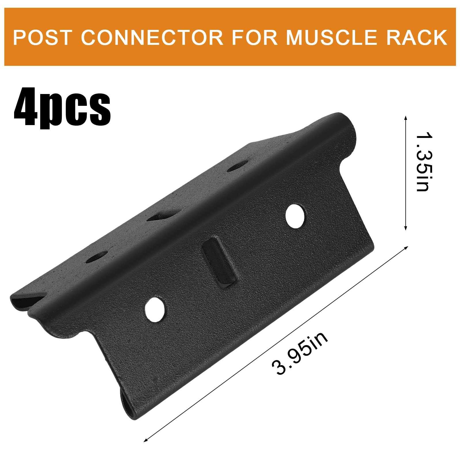 4 Pcs 1.25 In Post Coupling for Steel Shelving Post, Coupler, black
