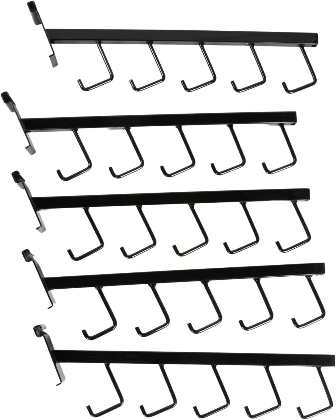 Wire Grid Lot of 5 Black J-Hooks Waterfall Faceout Slat Purse Handbags J Hook