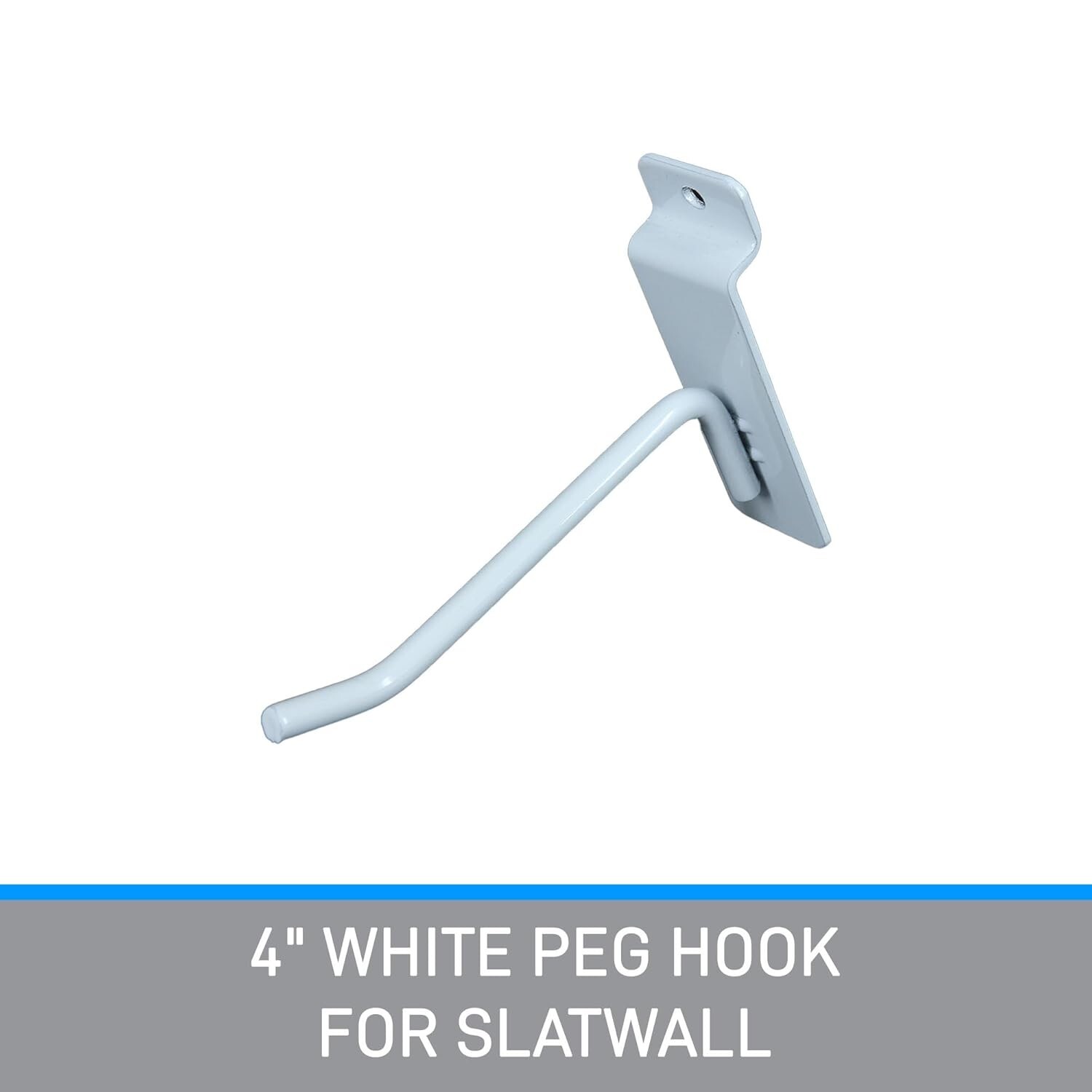 Slatwall 50 White 4″ Peg Hooks Slat Wall Display 6mm Diameter Tubing