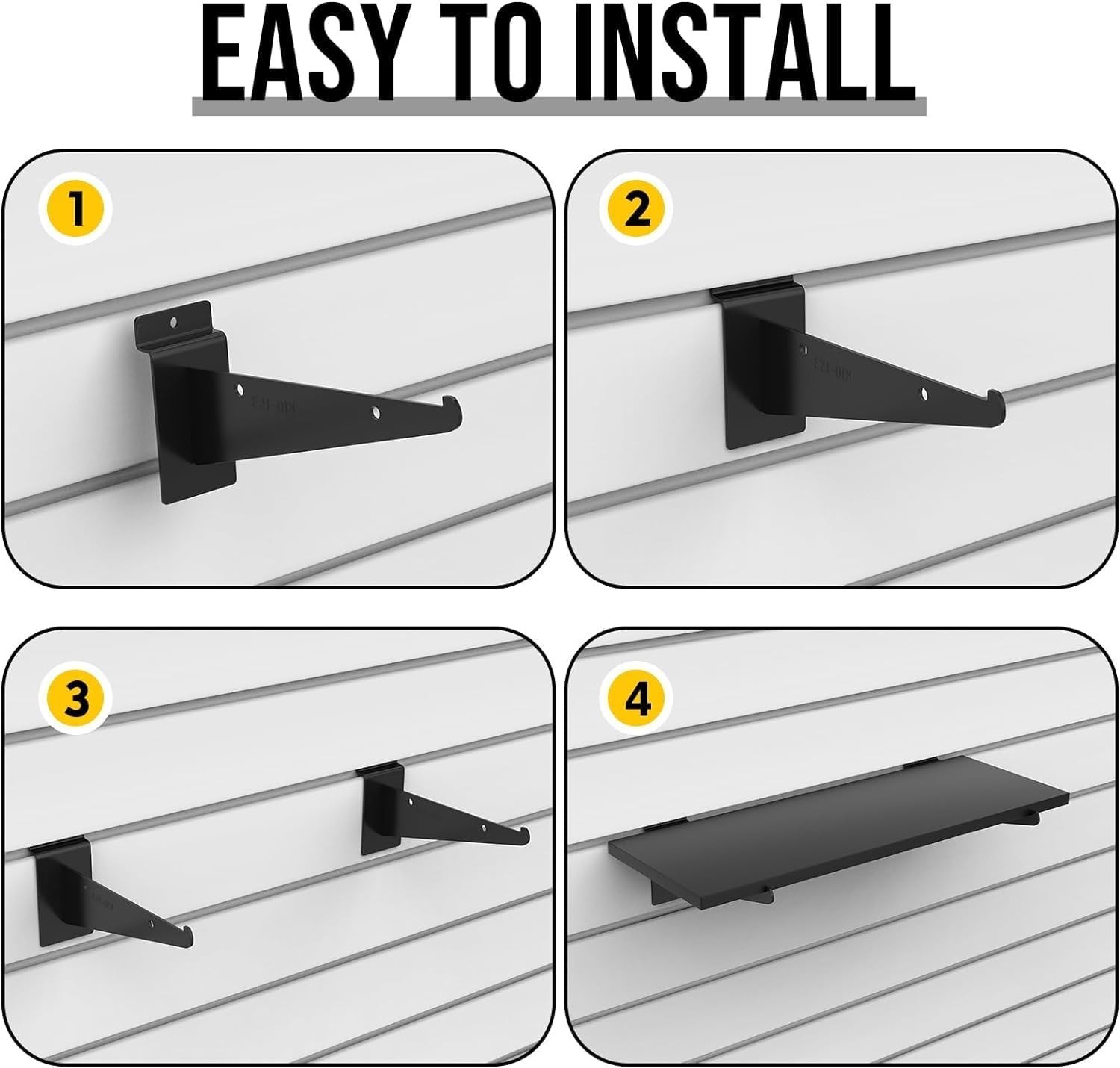 8 Pack Wooden Slatwall Shelf, 23.6″D x 11.8″W Slatwall Shelves with Metal Bracke