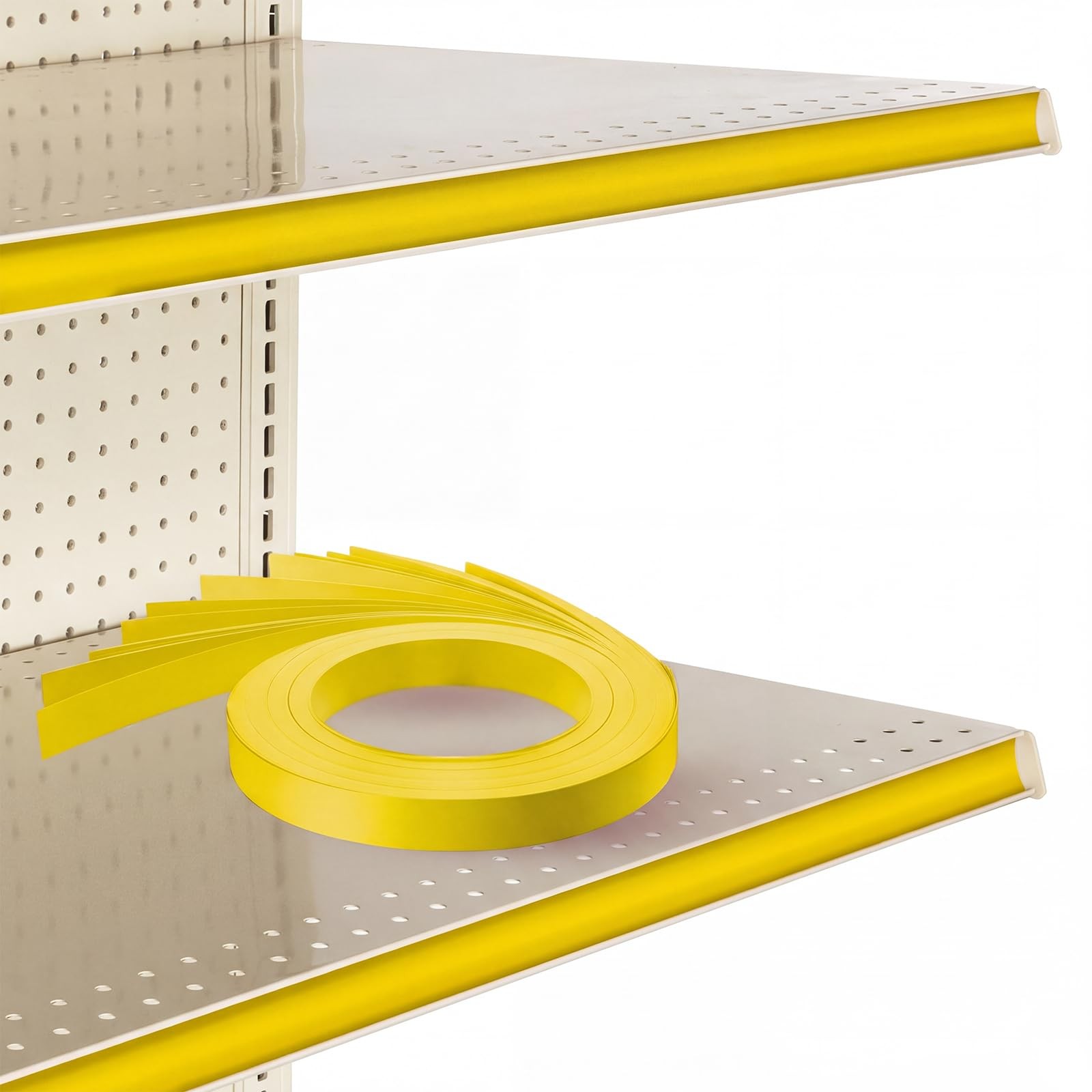 100 Pcs Yellow Shelf Insert Strips 48 Inch C Channel Vinyl Decorative Retail