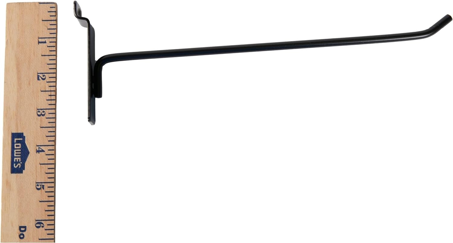 100 Black 10″ Slatwall Peg Hooks Slat Wall Retail Display 6mm Diameter Tubing