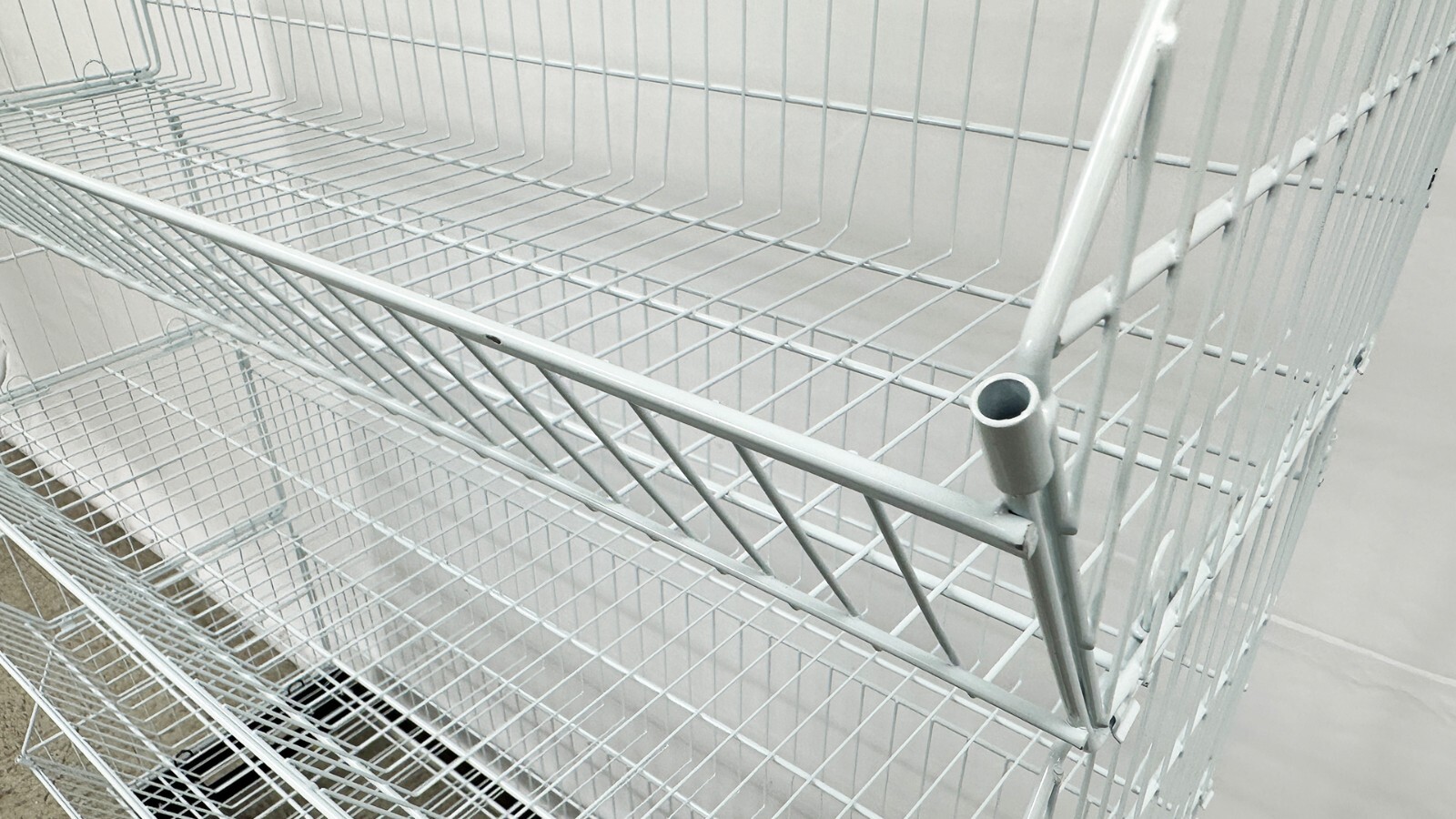 48″ Retail Display 5 Tier Wire Grid Shelf Merchandise Rack Stand with Wheels