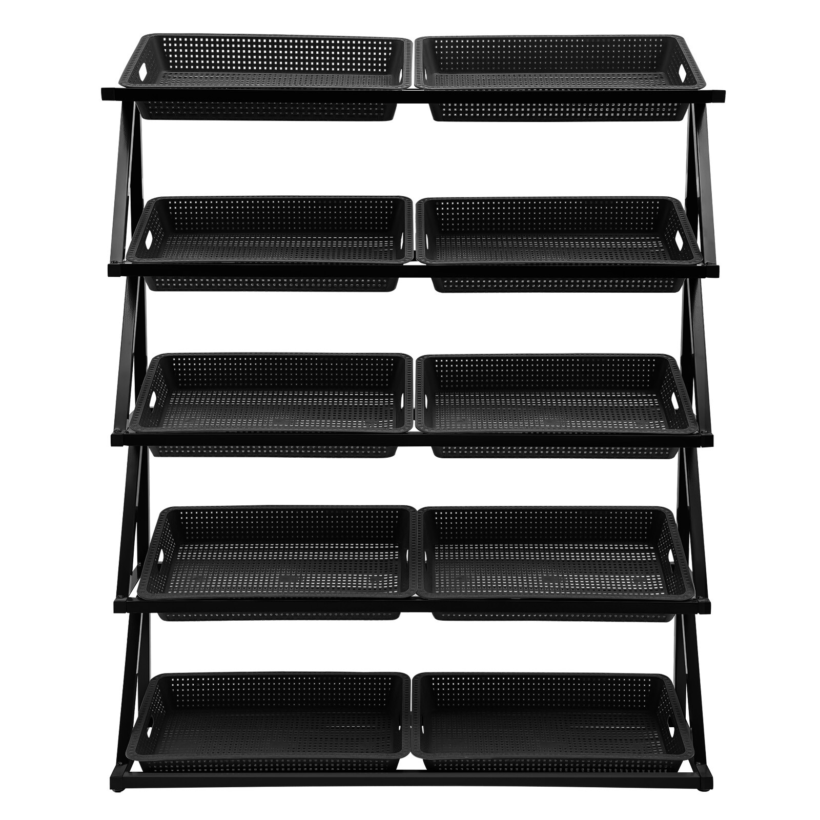 Market Retail Display Rack Shelf Merchandiser Fruit Vegetable Snack Basket 5Tier