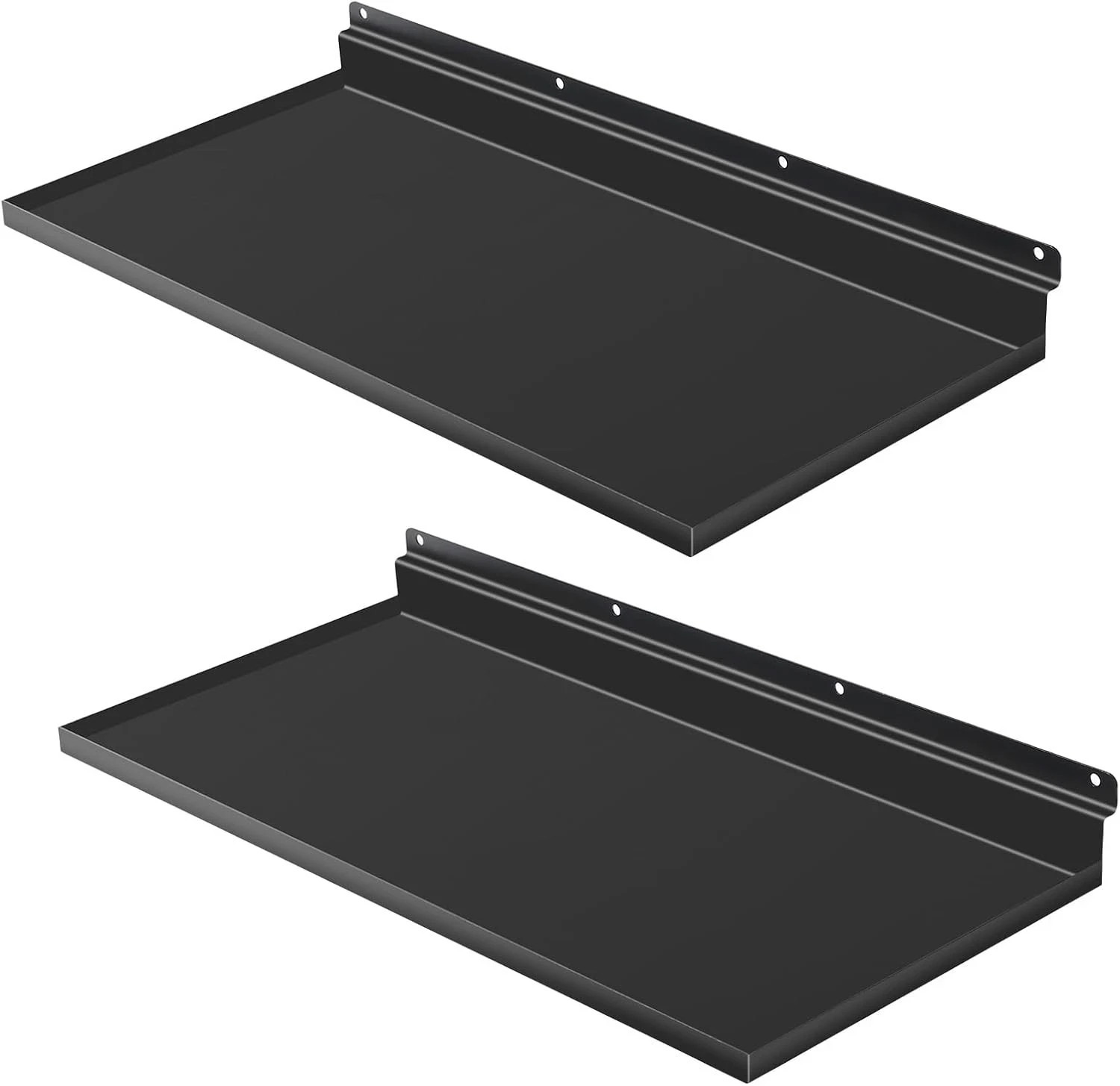 PEKGRIL 17X8 Inch Large Slatwall Shelves Set of 2, Metal Slat Wall Shelves Ac…