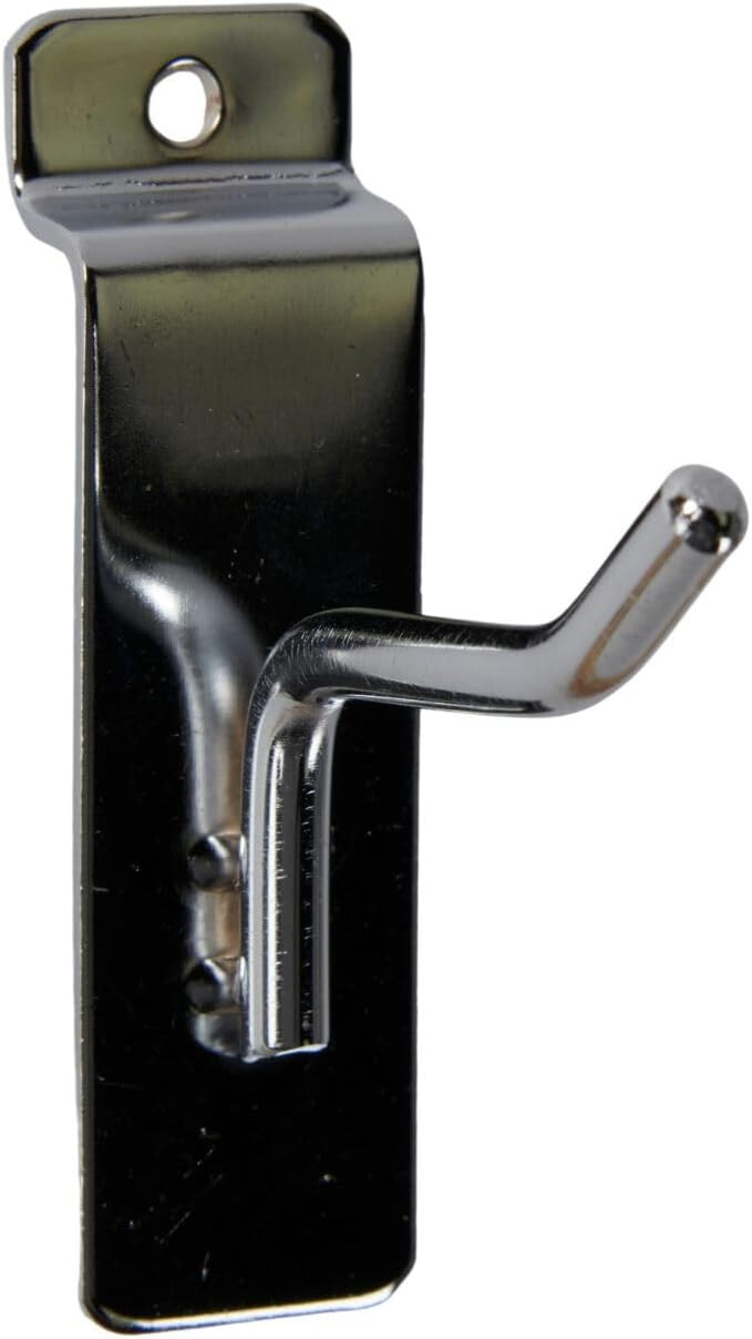 100 Chrome 2″ Slatwall Metal Peg Hooks Slat Wall Display 6mm Diameter Tubing