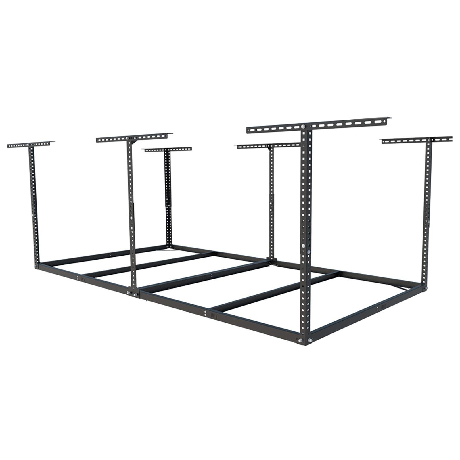 FLEXIMOUNTS 4×8 Overhead Garage Storage Rack without Decking, ft, Black