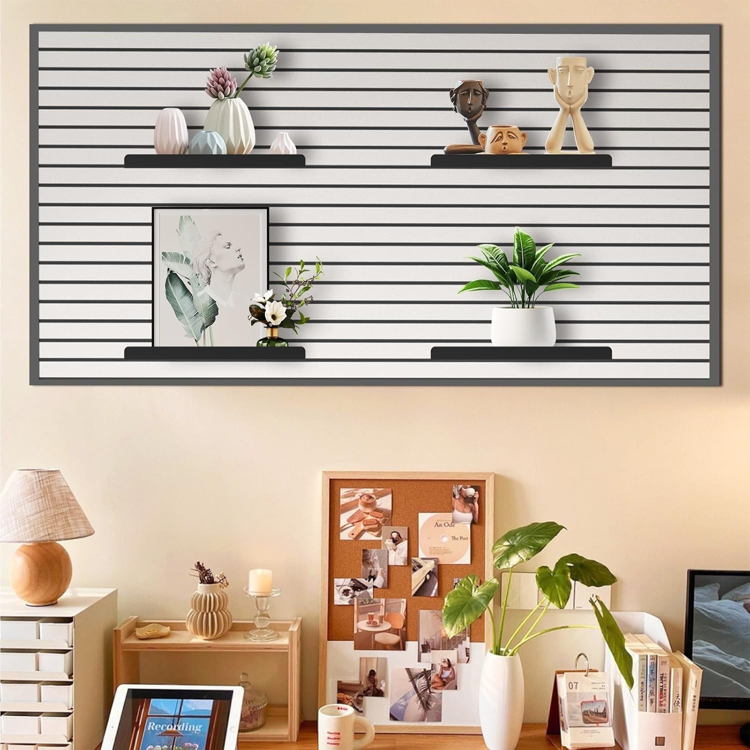 10 PCs Inch Slatwall Shelves, 13X6 Inch Metal Slat Wall Shelves Accessories, …