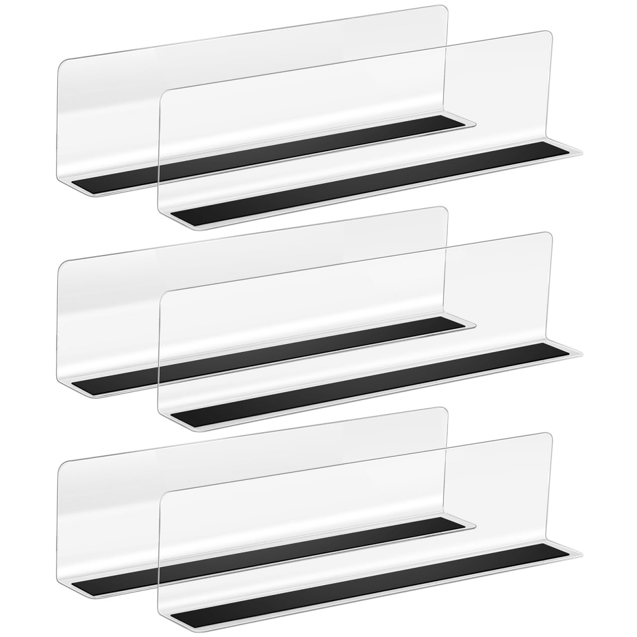 Baluue 6 Pack Shelf Dividers for Metal Shelves, Closet 7.9 × 2.4 inch, Clear