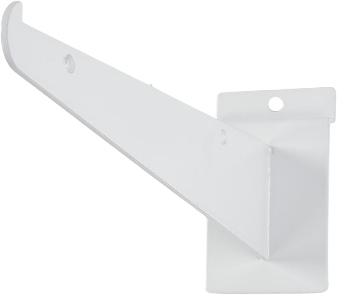 14″ 10″ 8″ Slatwall Knife Shelf Bracket White 30 lbs Weight Limit Pack of 6