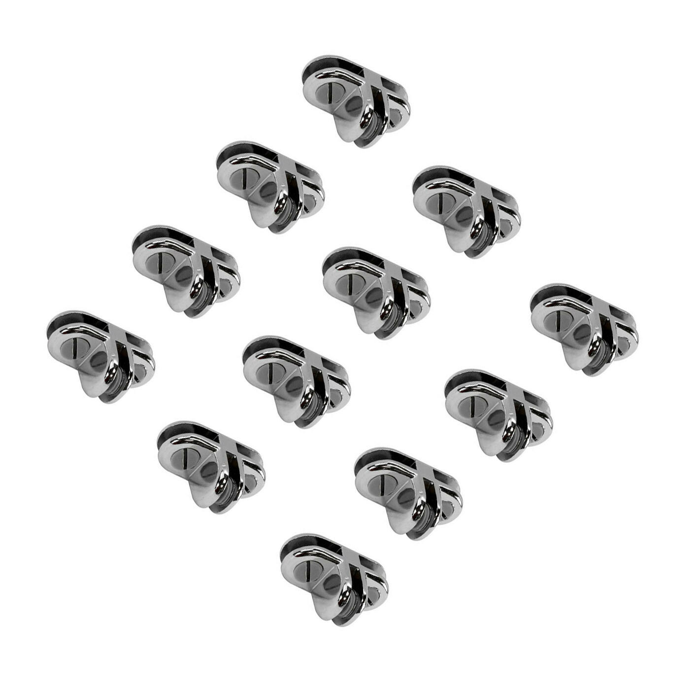 50 Pieces Chrome 3-Way Metal Glass Display Connector 3/16 Inch Thick Glass Cube