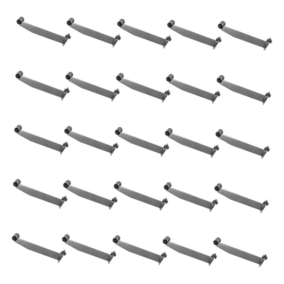 25 Pc 12″ SLATWALL HANGRAIL BRACKET Holding 1-1/16″ Round Tube – CHROME