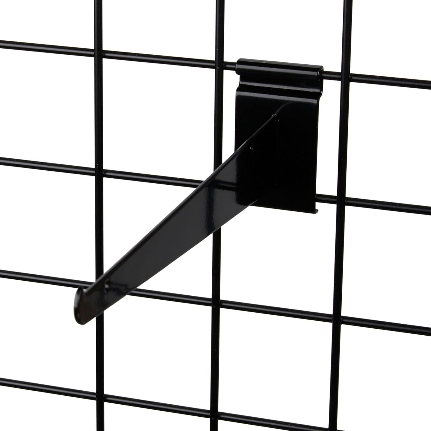 Lot of 10 12″ Wire Grid Slat Brackets Shelf Bracket Gridwall Black 3″ On Center