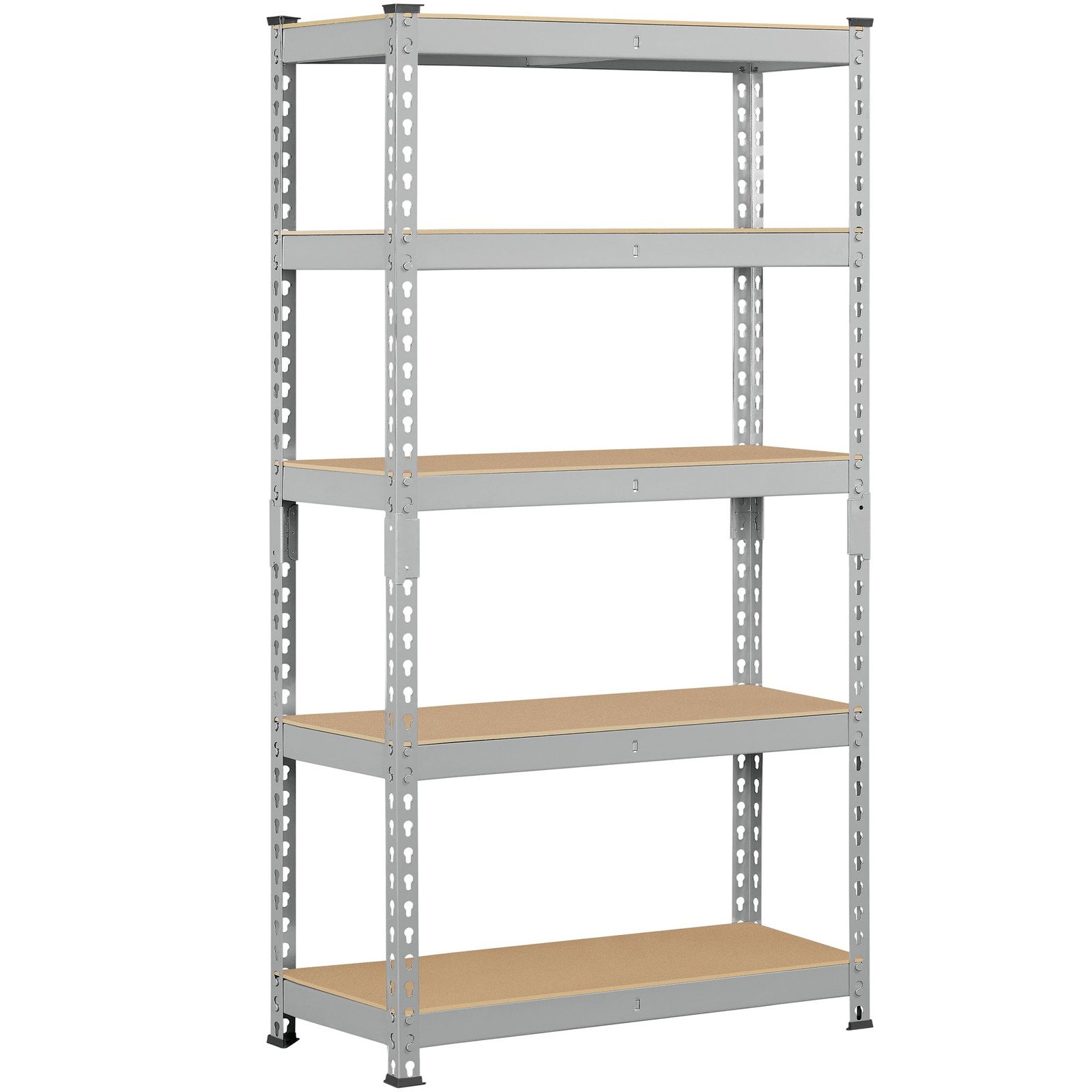 Topeakmart 5-Tier Utility Shelves, Metal 27.5 x 12 x 60 Inch, Light Gray