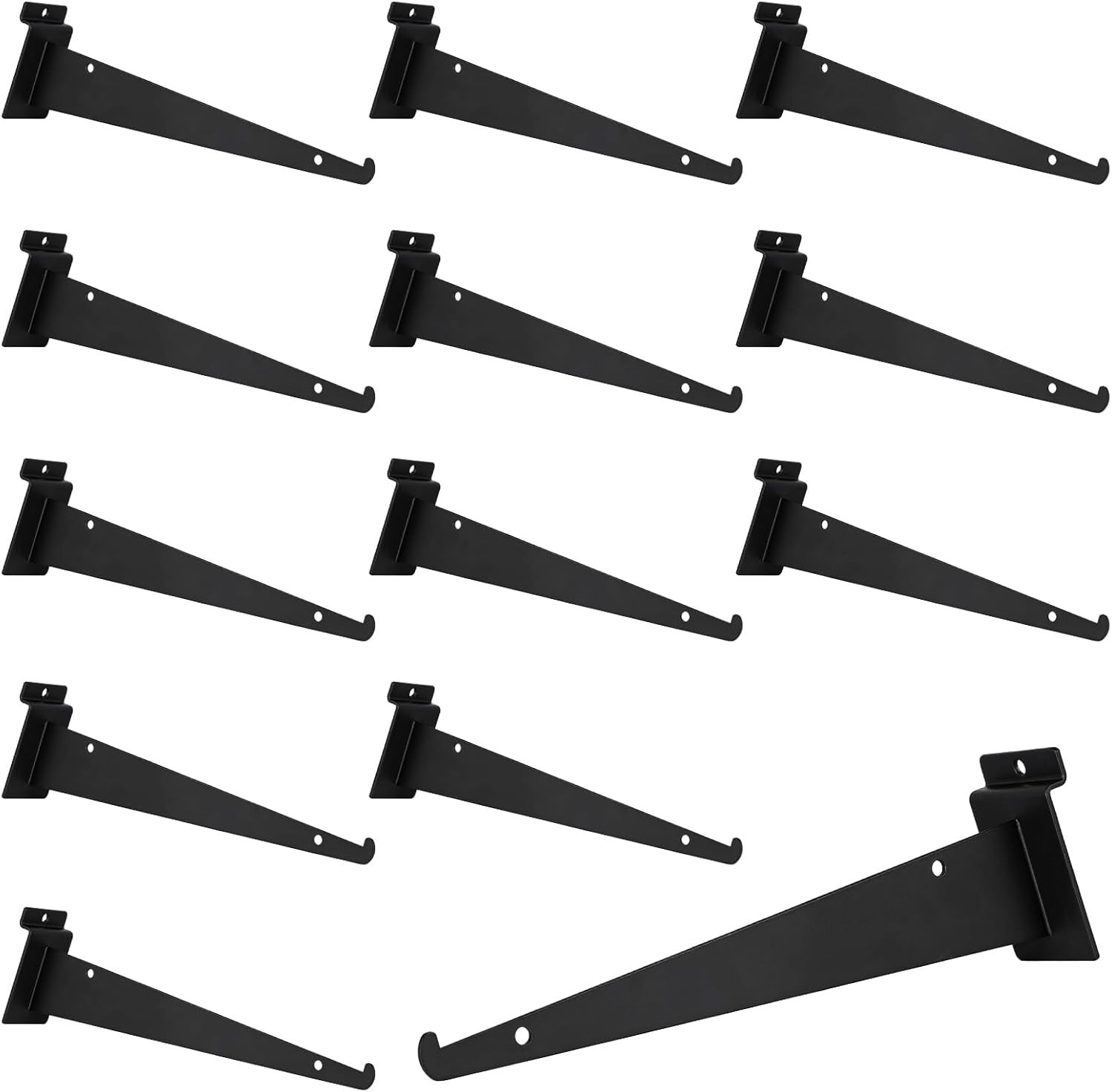 Versatile 10-Inch Slatwall Shelf Bracket Set of 16 – Ideal for Garage & Retail