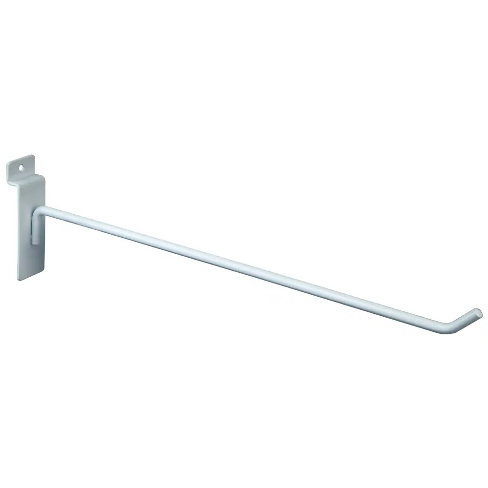 12″ Slatwall White Peg Hooks Slat Wall Retail Display