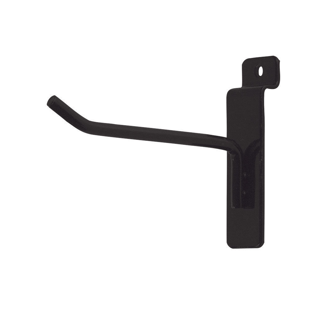 100 Black 4″ Slatwall Metal Peg Hooks Slat Wall Display 6mm Diameter Tubing