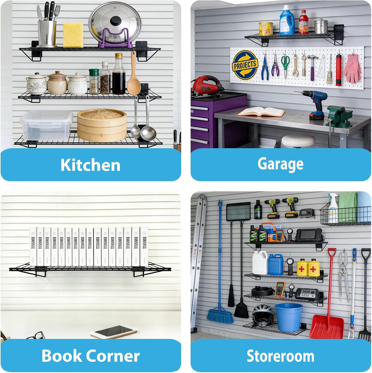 Slat Wall Shelves Accessories – 24 Inch Slatwall Wire Shelf Heavy Duty Storage