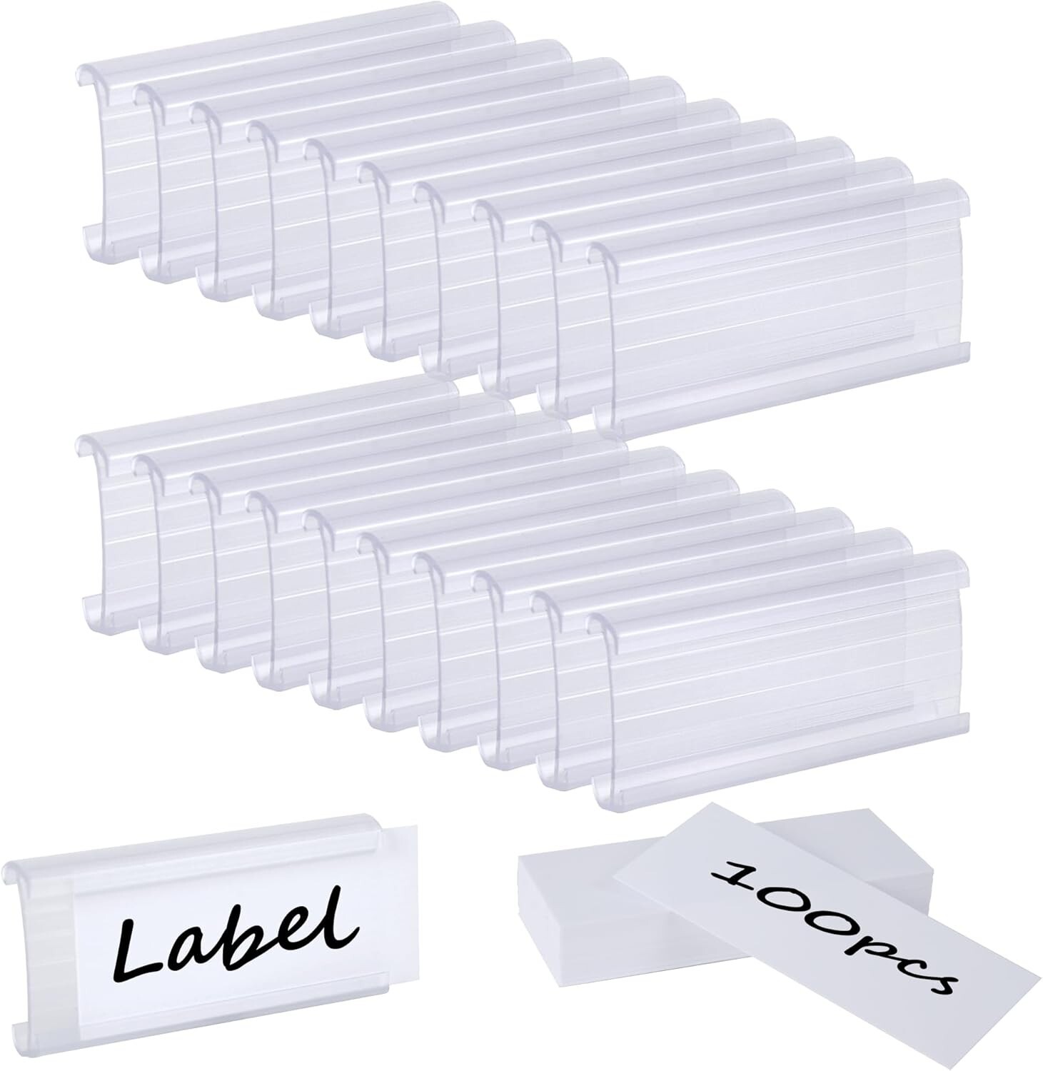 100Pcs Wire Shelf Label Holder,Compatible with Metro 1-1/4in Shelves